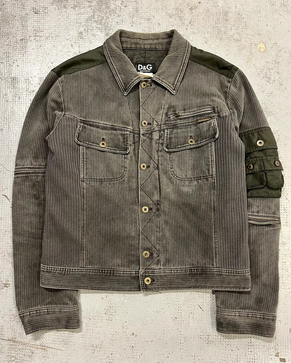 Dolce & Gabbana AW2003 Dolce & Gabbana Grey Corduroy & Green Jacket Size US L / EU 52-54 / 3 - 4 Thumbnail