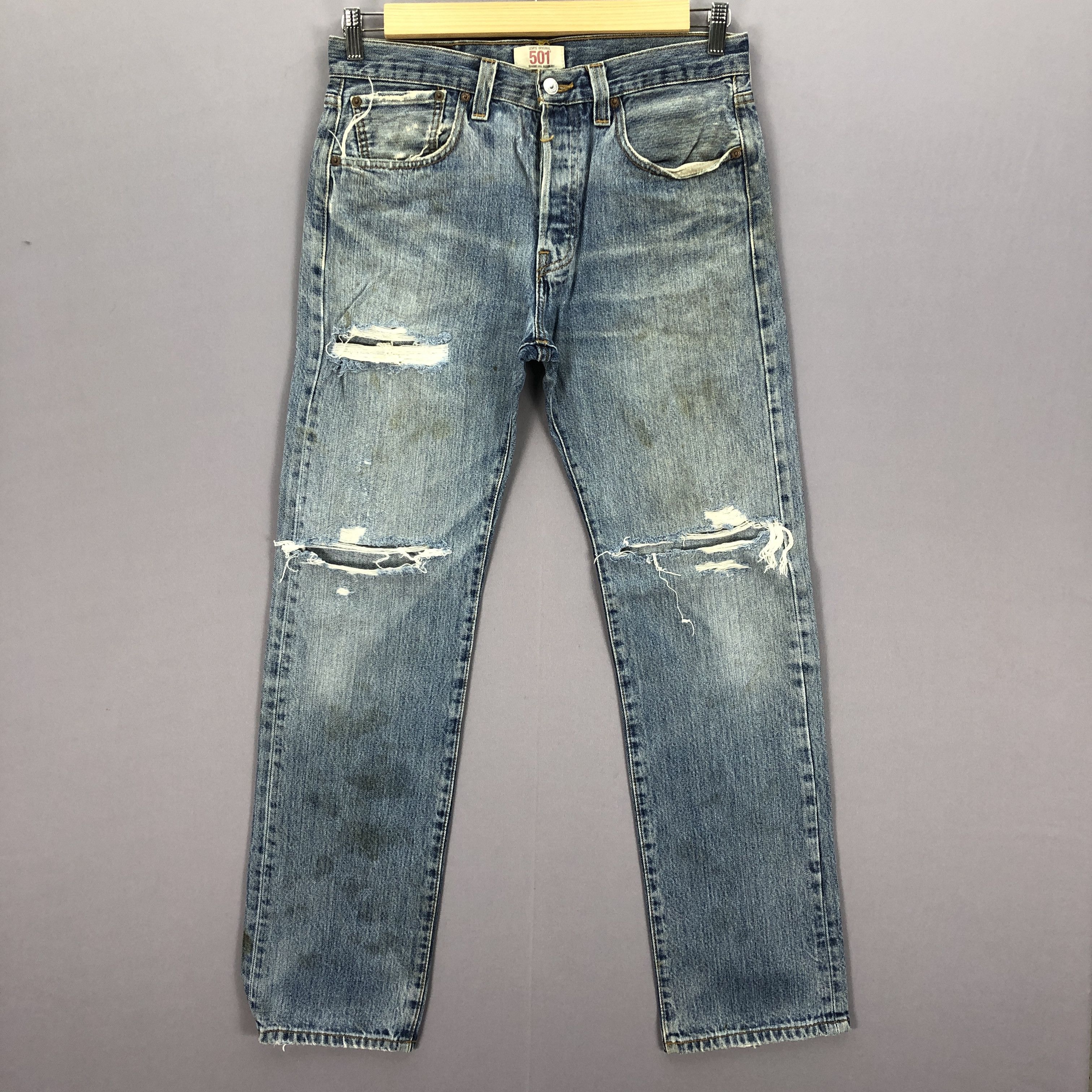 Levi's Vintage 90s Distressed Levi's 501 Jeans Levis Ripped Denim Size US 32 / EU 48 - 1 Thumbnail