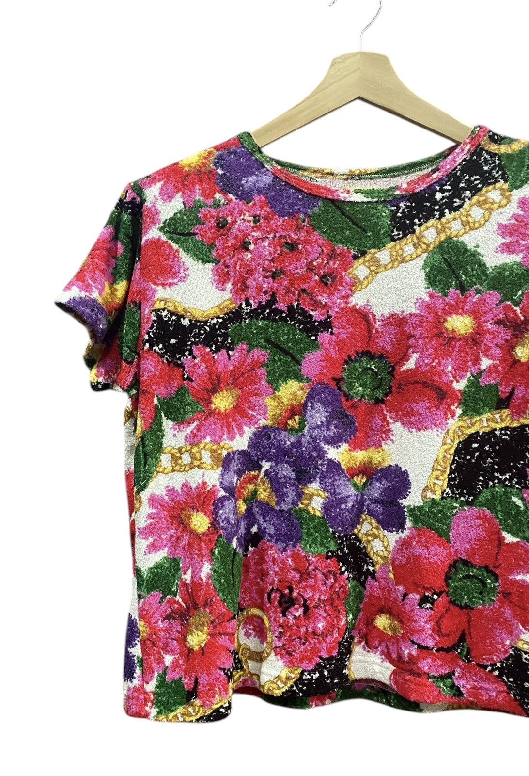 Celine CELINE Floral Velvet Blouse Shirt Size L / US 10 / IT 46 - 5 Thumbnail