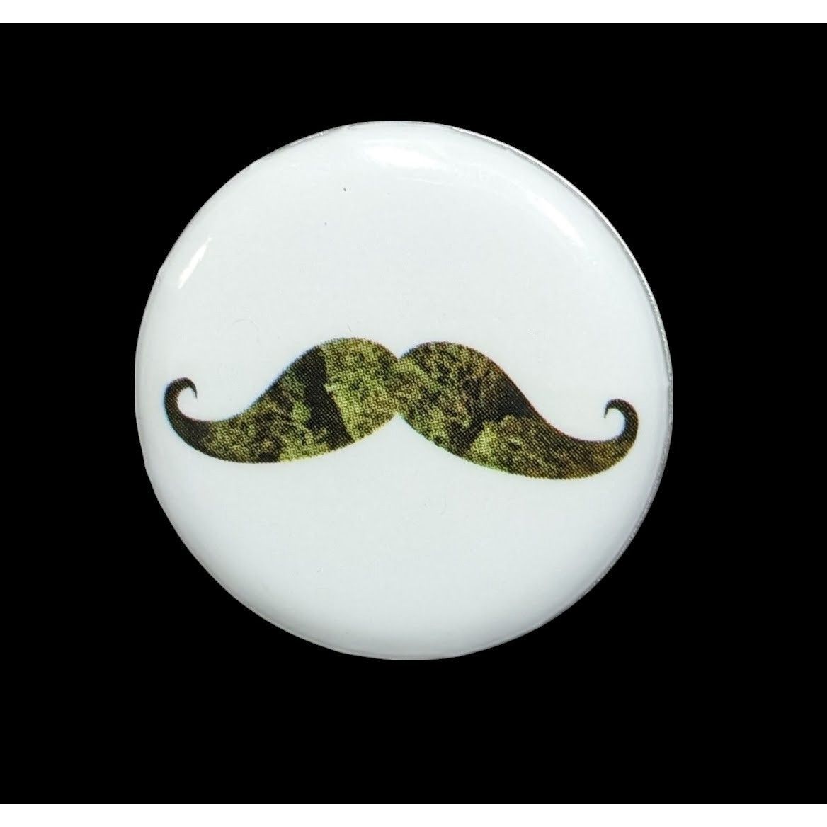 Other Quirky Hipster Cannabis Print Moustache Pin Size ONE SIZE - 1 Thumbnail