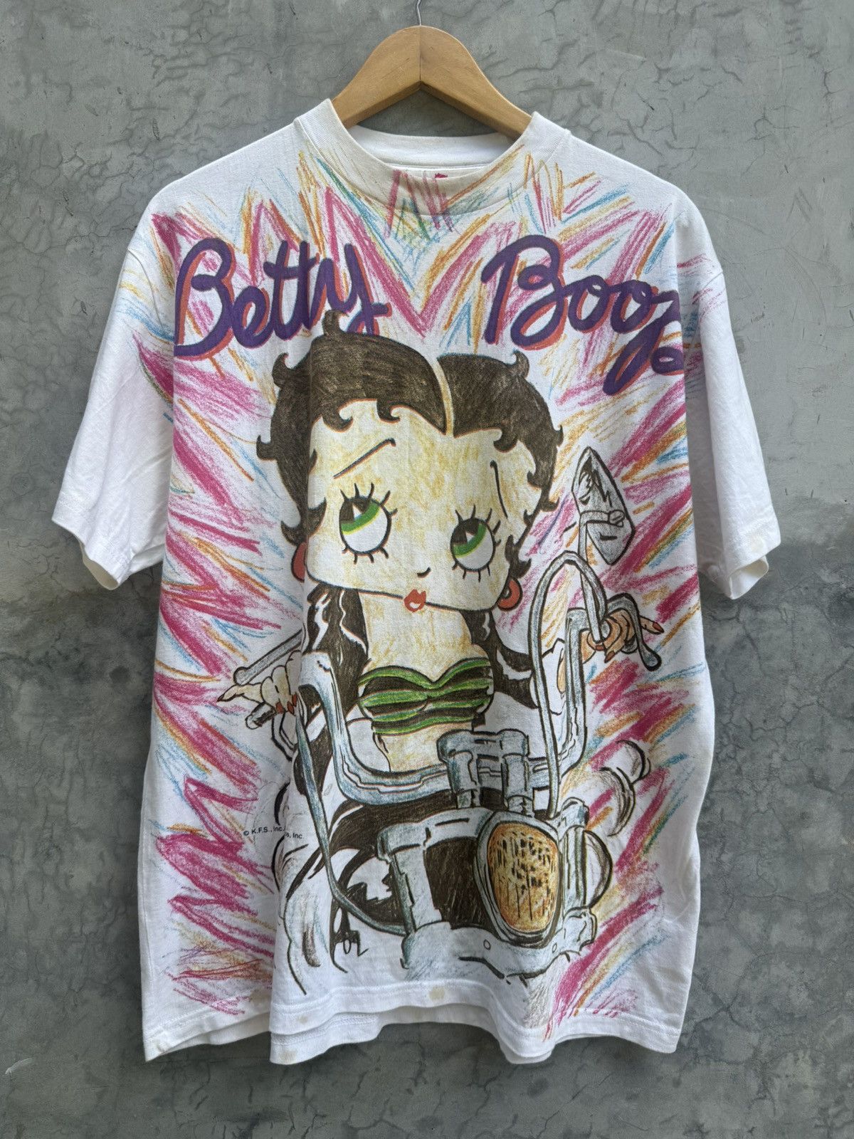 Vintage Vintage 90s betty boop aop tee Size US L / EU 52-54 / 3 - 1 Thumbnail