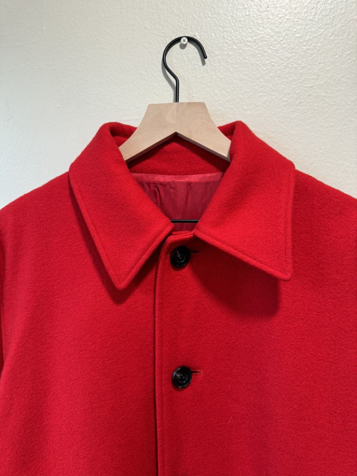 Issey Miyake iS Wool Full Length Coat Red Size US M / EU 48-50 / 2 - 4 Thumbnail