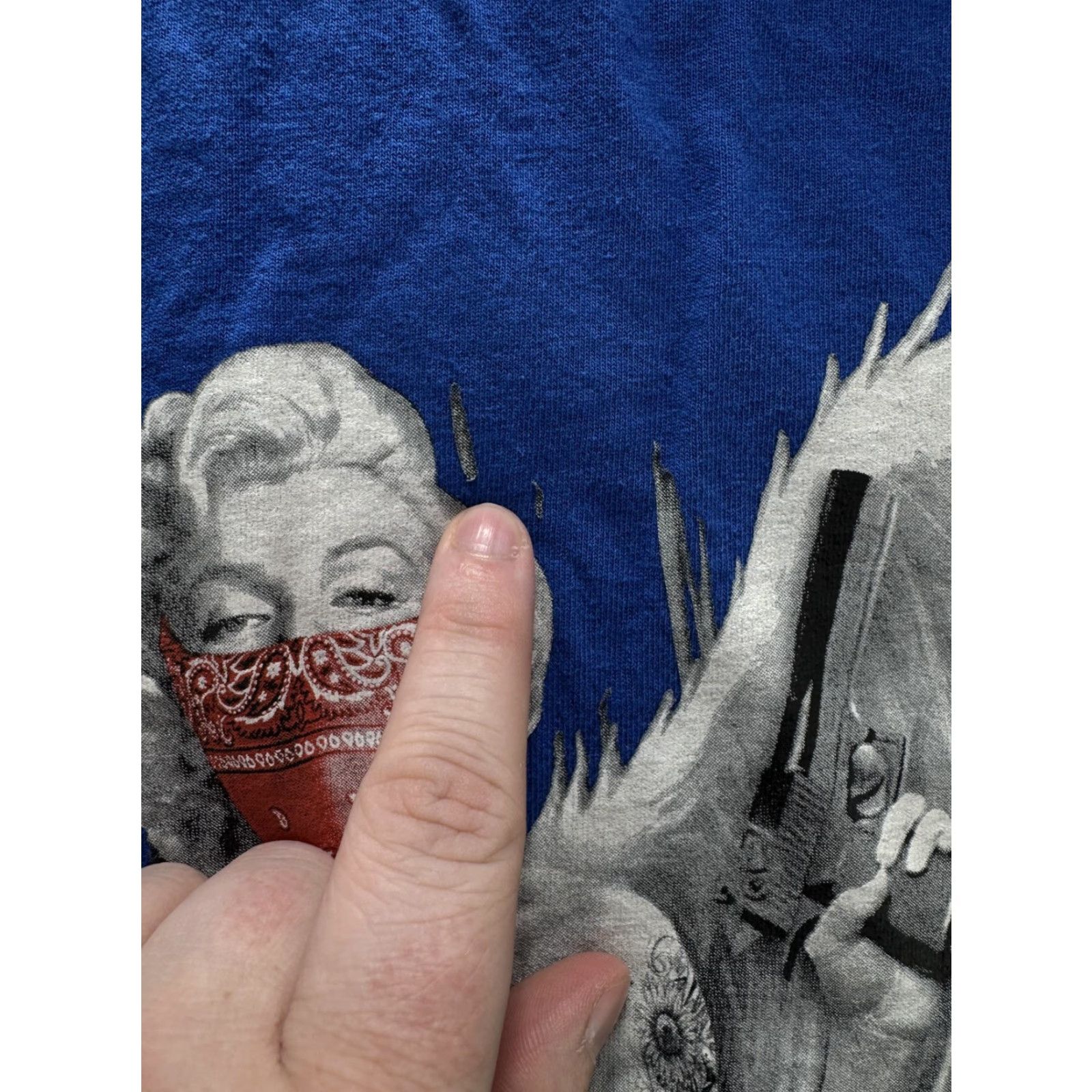 Vintage VINTAGE Biggy Threads Shirt Mens 2XL Blue Angel Guns Graphic Bandana Urban Tee XXL Mens Size US XXL / EU 58 / 5 - 2 Thumbnail