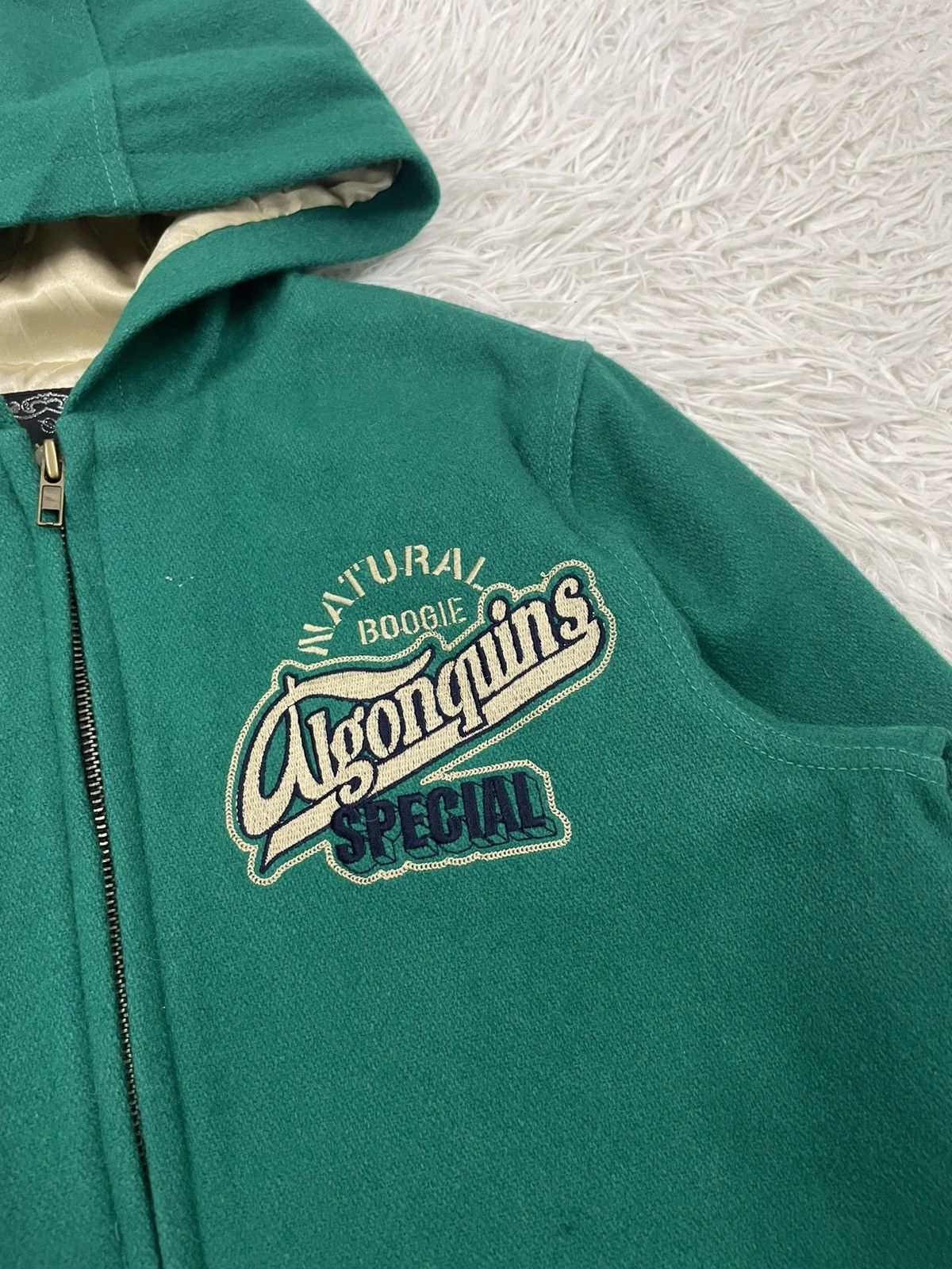 Japanese Brand Wool & Nylon Algonquins Jacket Hoodie Size S / US 4 / IT 40 - 4 Thumbnail