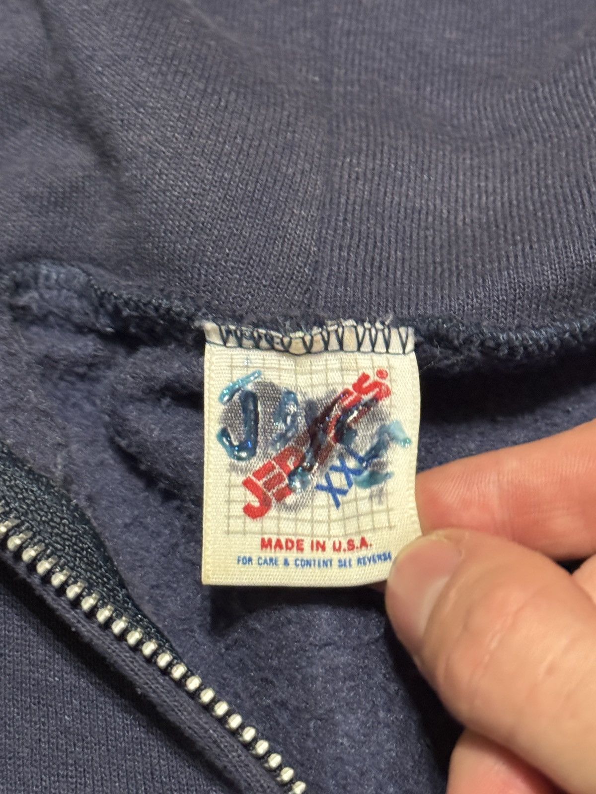 Jerzees Vintage 90s Jerzees Blank Faded XXL Minimalist Zip Hoodie Size US XXL / EU 58 / 5 - 3 Thumbnail