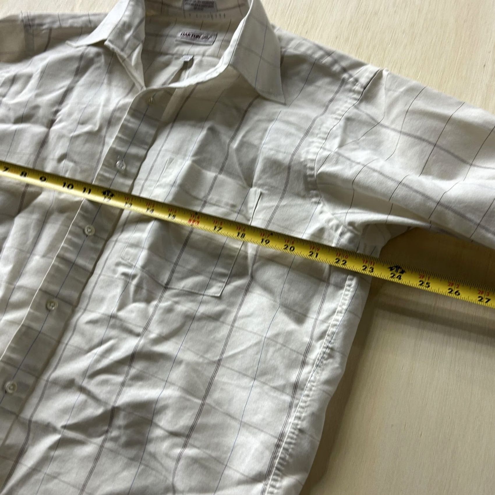 Vintage Oakton Ltd Dress Shirt Mens 16.5 Regular White Check Long Sleeve Button Front Size 46R - 3 Thumbnail