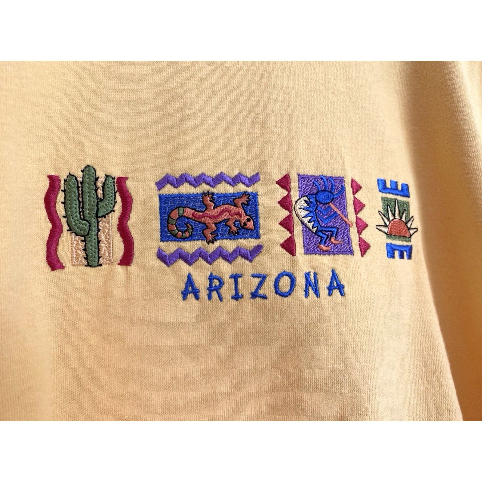 Vintage VINTAGE Desert Heat T-Shirt Arizona 90s Embroidered Cotton Yellow XL Adults Mens Women Unisex Size US XL / EU 56 / 4 - 6 Thumbnail