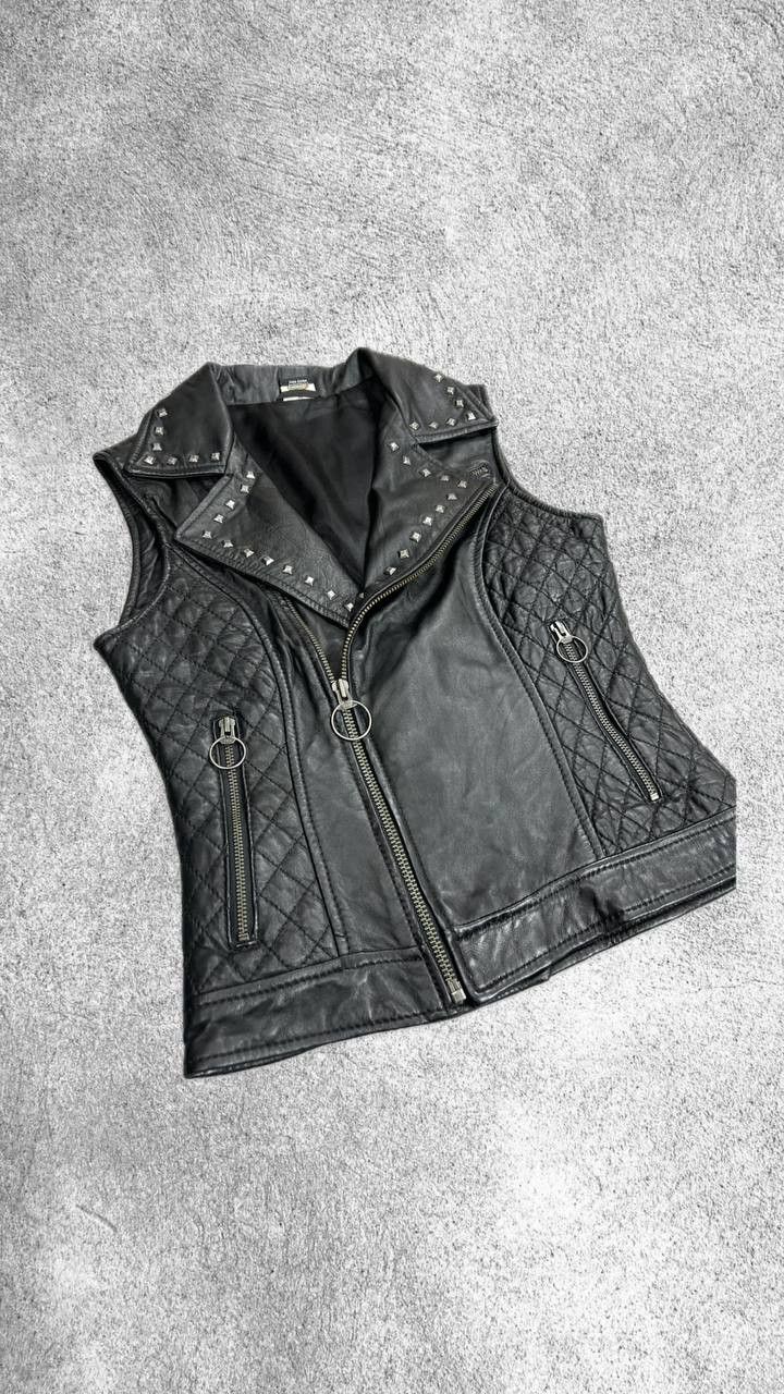 Japanese Brand Vintage 90s Biker Motorcycle Opium Goth Style Vests Y2K Size US S / EU 44-46 / 1 - 2 Thumbnail