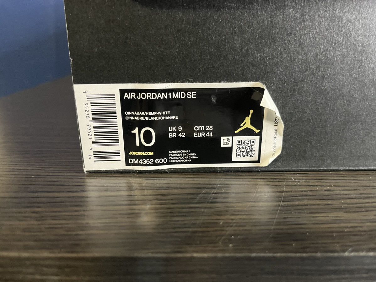 Jordan Brand Brand New Red Denim Jordan 1 Mid Size US 10 / EU 43 - 7 Thumbnail