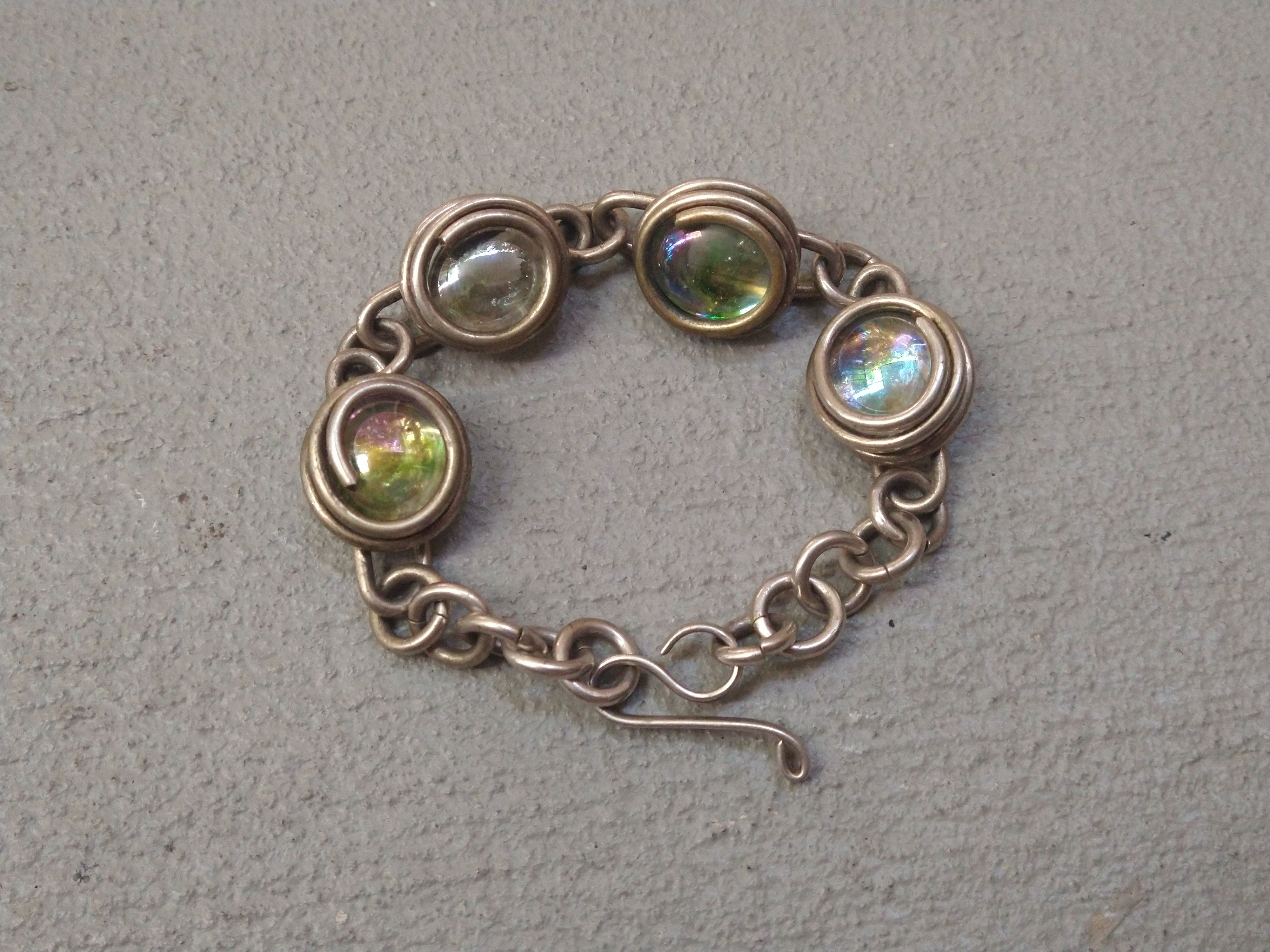 Jewelry × Vintage Vintage Sterling Silver Bracelet 8.25" Marble Modern Size ONE SIZE - 1 Thumbnail
