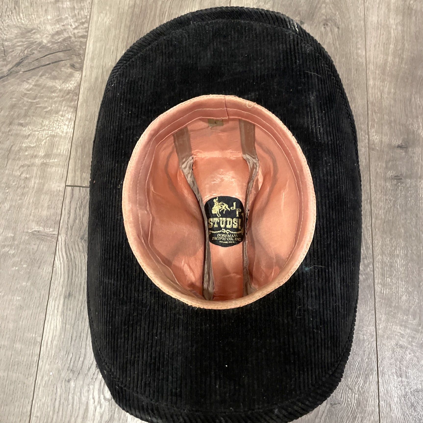 Vintage VINTAGE Dorfman Pacific Cowboy Hat Western Large Black Corduroy Wide Brim Mens Size ONE SIZE - 3 Thumbnail