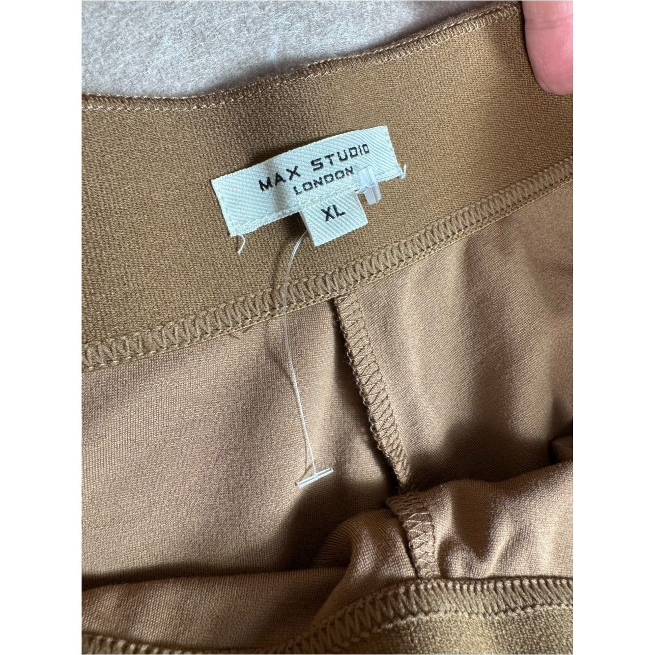 Other New Max Studio Twill Easy Wide Leg Tan Trousers Size XL Size 38" / US 16 / IT 52 - 4 Thumbnail