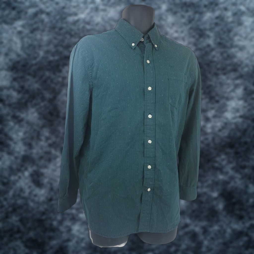 Chaps CHAPS Shirt Button-Down Striped Green Navy Stretch Easy Spandex Car Regular L Mens Size US L / EU 52-54 / 3 - 1 Thumbnail