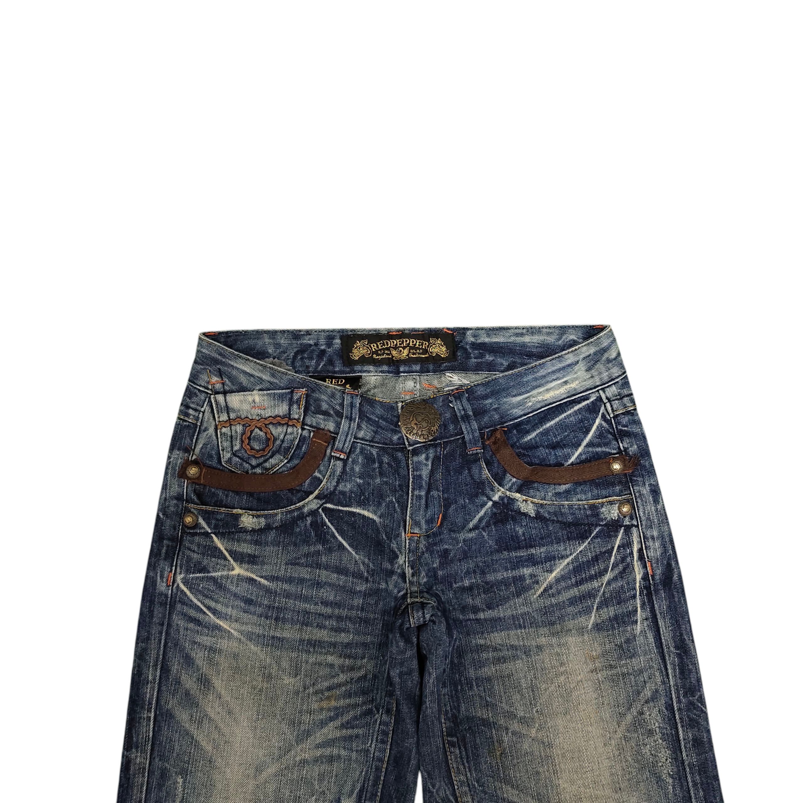 If Six Was Nine Flare Jeans Red Pepper Clawmark Distres Bootcut Low Rise Y2k Size US 28 / EU 44 - 10 Thumbnail
