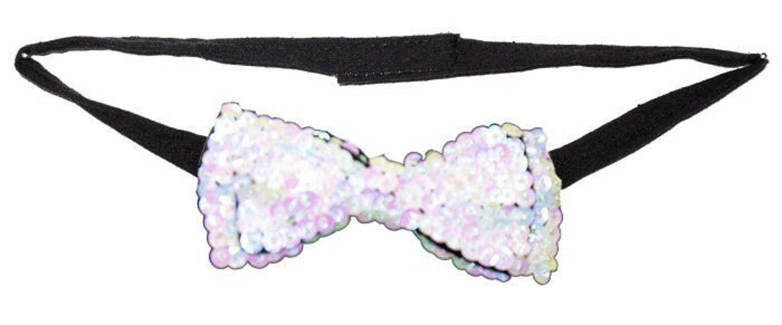 Designer Sequin Bow Tie OPAL WHITE Adult Unisex Size ONE SIZE - 1 Thumbnail