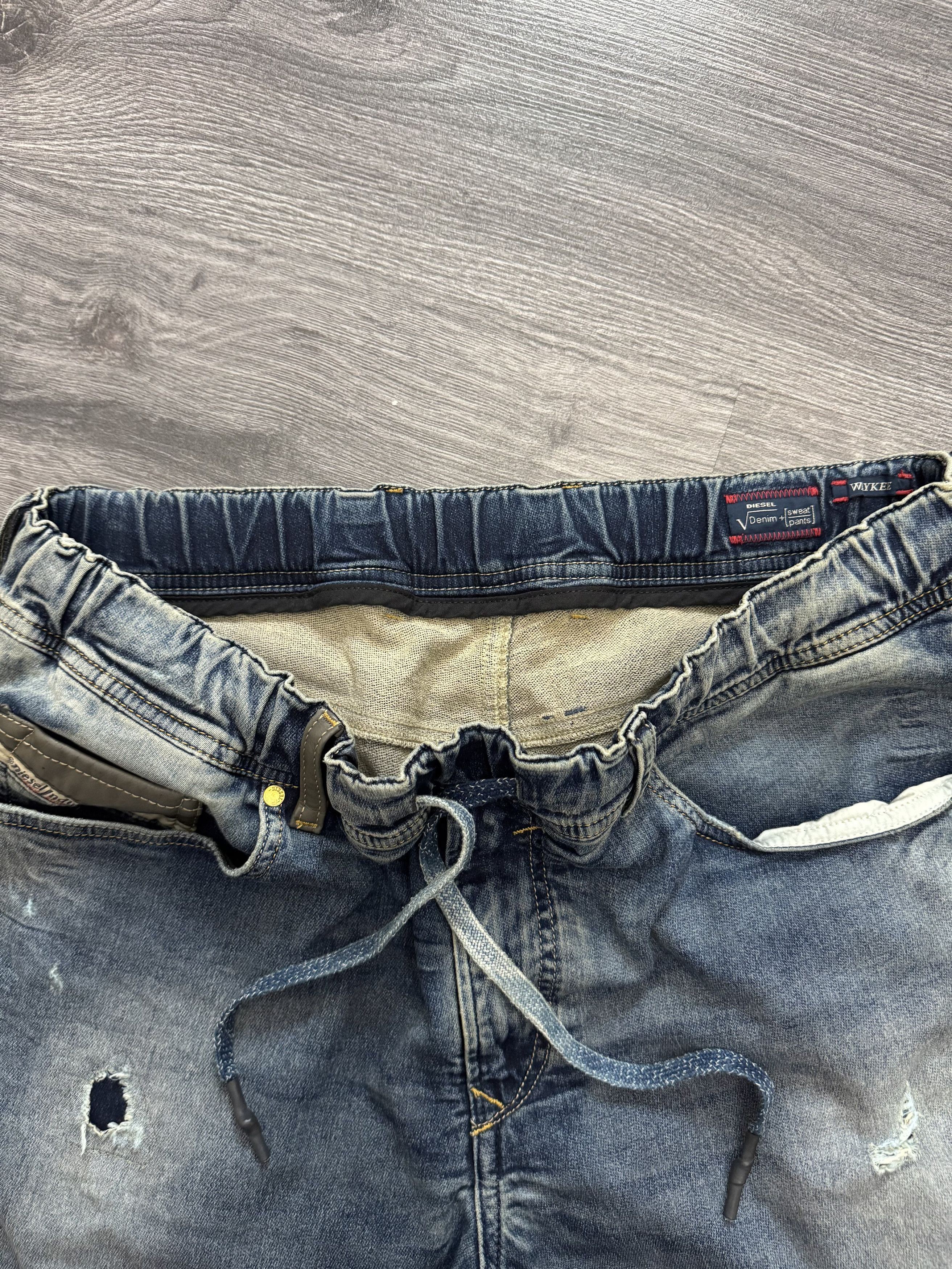 Diesel Diesel Waykee Denim Sweat Pants Distressed Drawstring Size US 34 / EU 50 - 6 Thumbnail