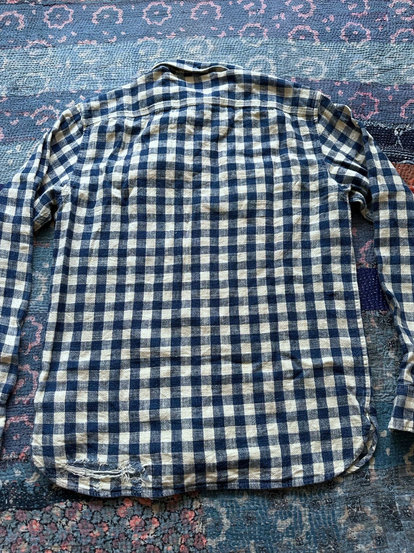 RRL Ralph Lauren RRL Distressed Check Work Shirt M Size US M / EU 48-50 / 2 - 2 Thumbnail
