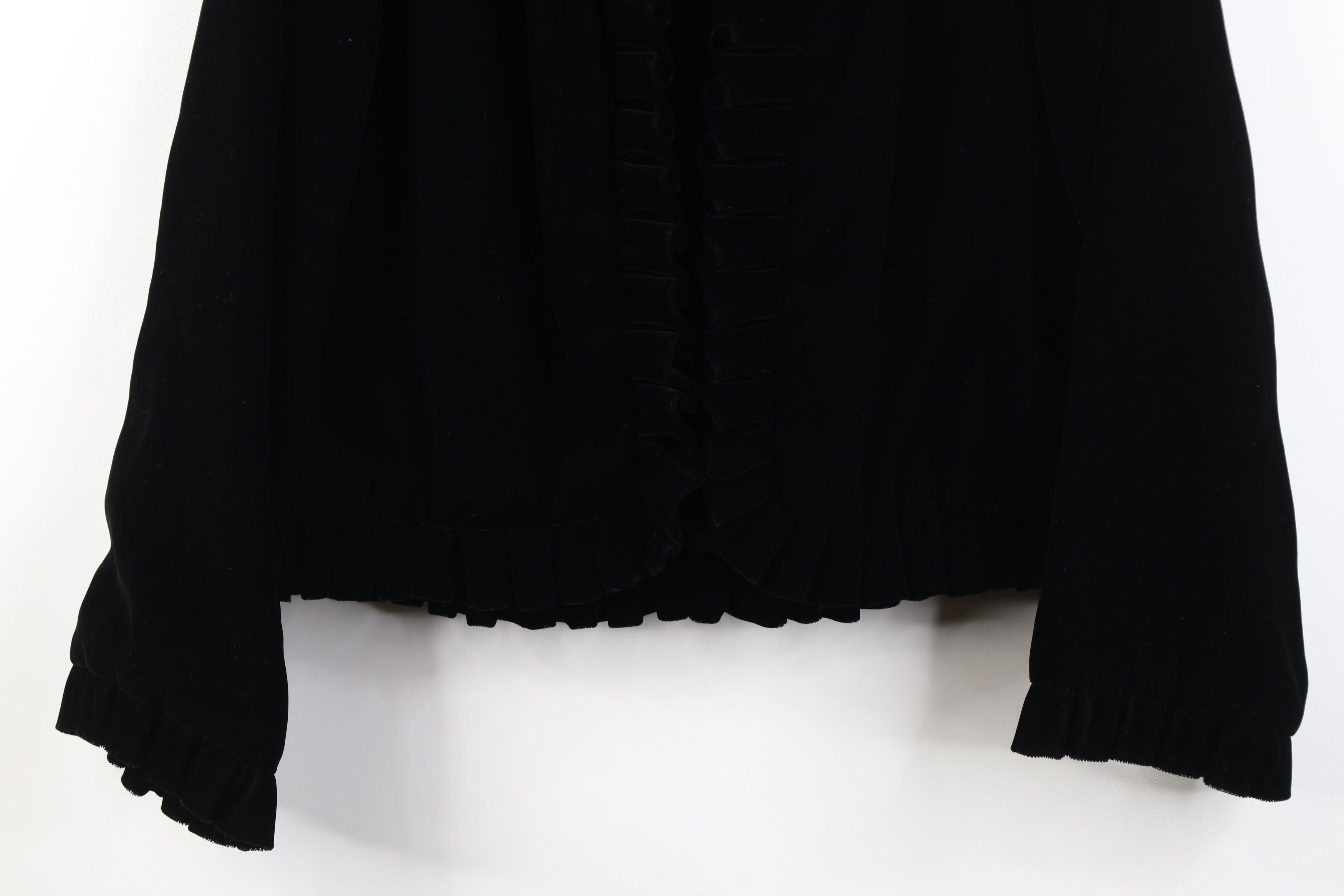 Vintage Vintage 60s 70s Streetwear Sleeve Ruffled Velvet Jacket USA Size S / US 4 / IT 40 - 3 Thumbnail