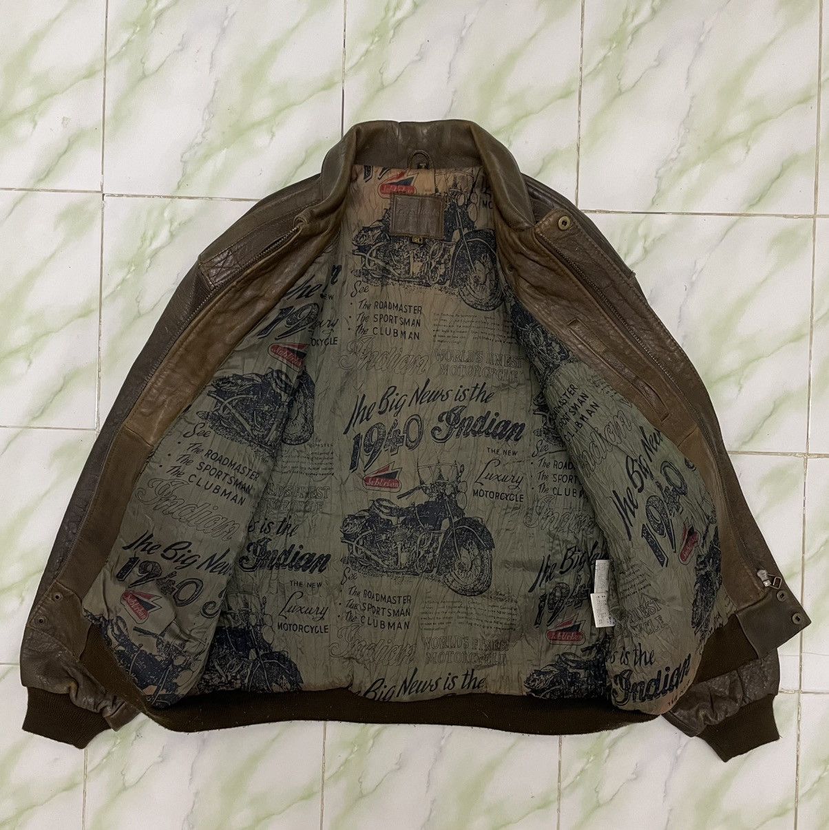 Indian Motorcycle Vintage Indian Motorcycle Flying Tigers Leather Jacket 50s Size US XL / EU 56 / 4 - 4 Thumbnail