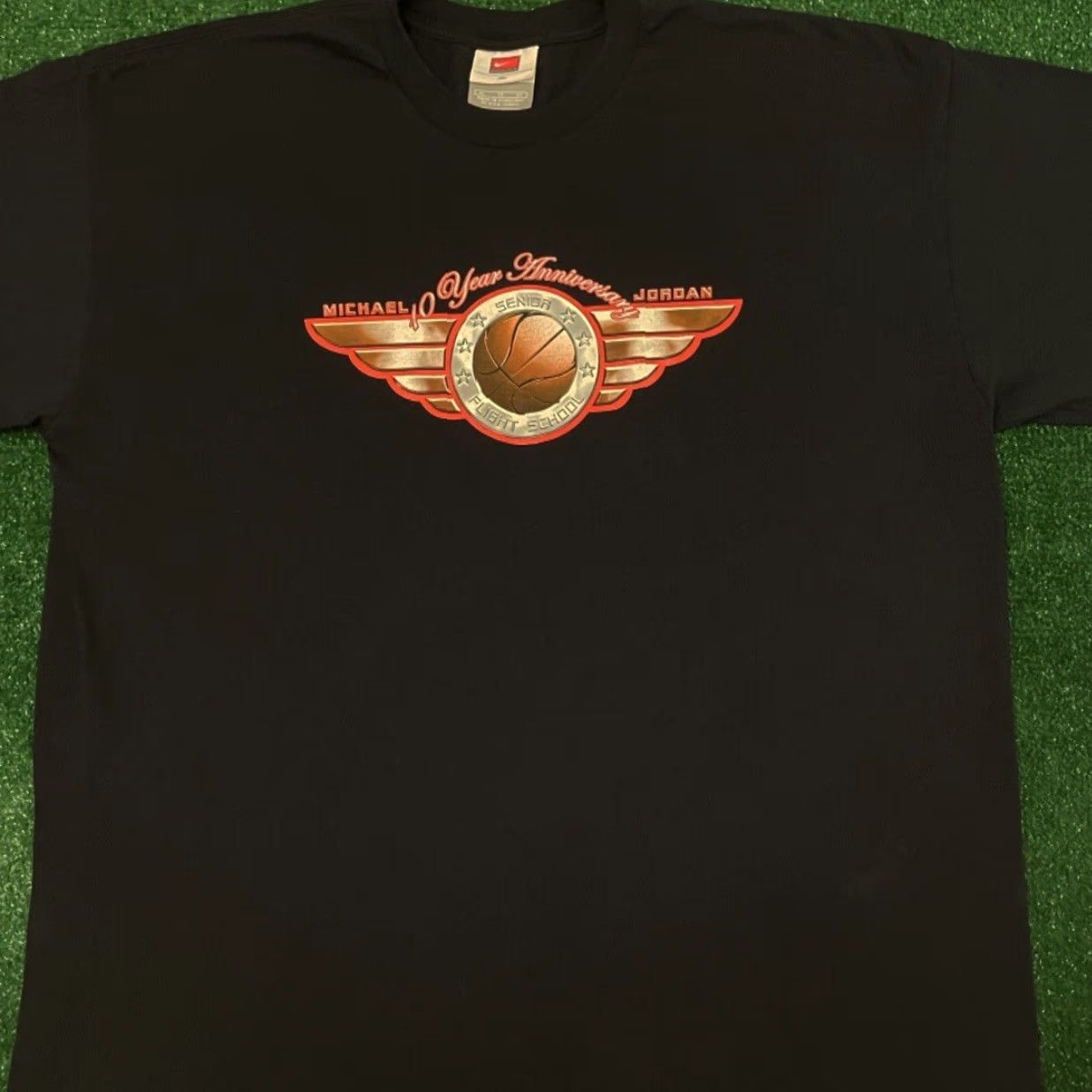 Nike VINTAGE Nike Air Jordan Flight School Anniversary VTG Shirt Mens XL Black 90s Sports Retro Hip Hop Bulls Jordan Shirt Mens XL Size US XL / EU 56 / 4 - 3 Thumbnail