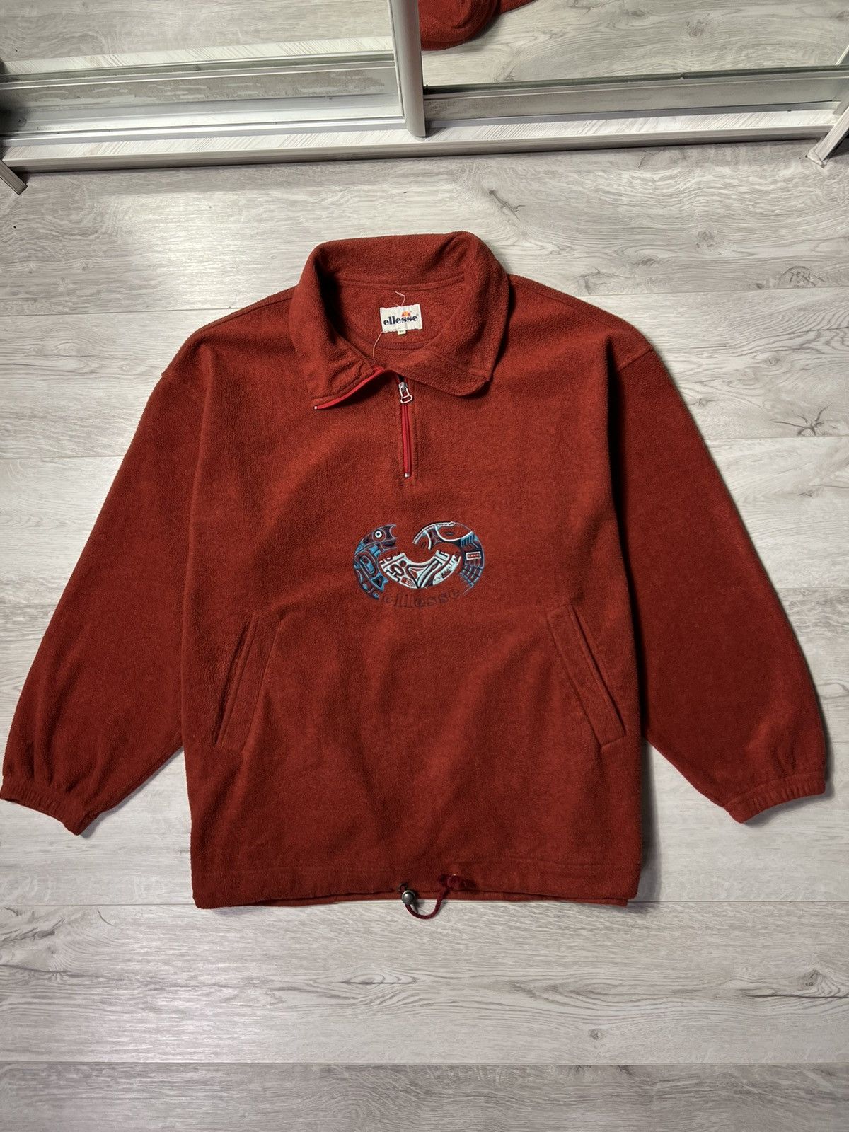 Ellesse Archive Vintage Ellesse Big Logo Fleece Pullover Zip Jacket Size US XL / EU 56 / 4 - 1 Thumbnail