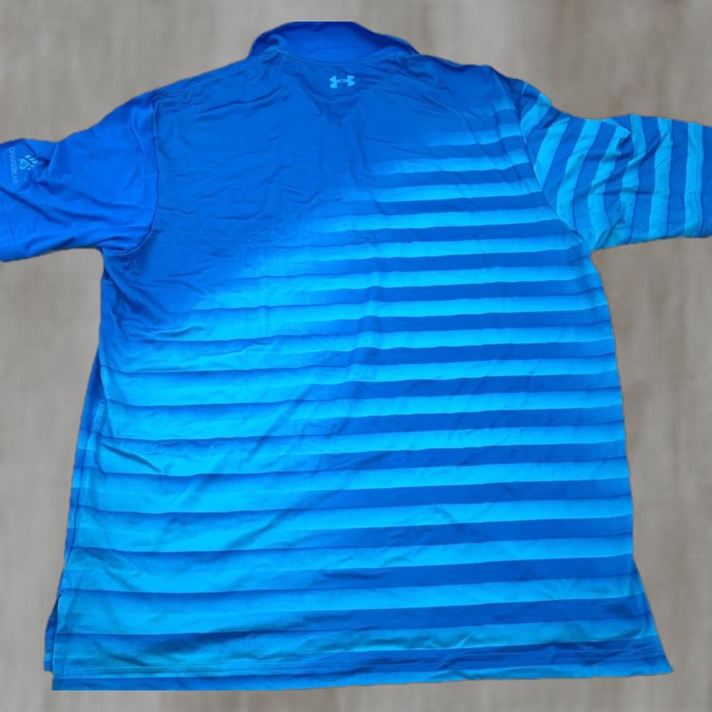 Under Armour Under Armour Polo Shirt Men Medium Blue Geometric Performance Quick Dry Golf A45 Size US M / EU 48-50 / 2 - 1 Thumbnail
