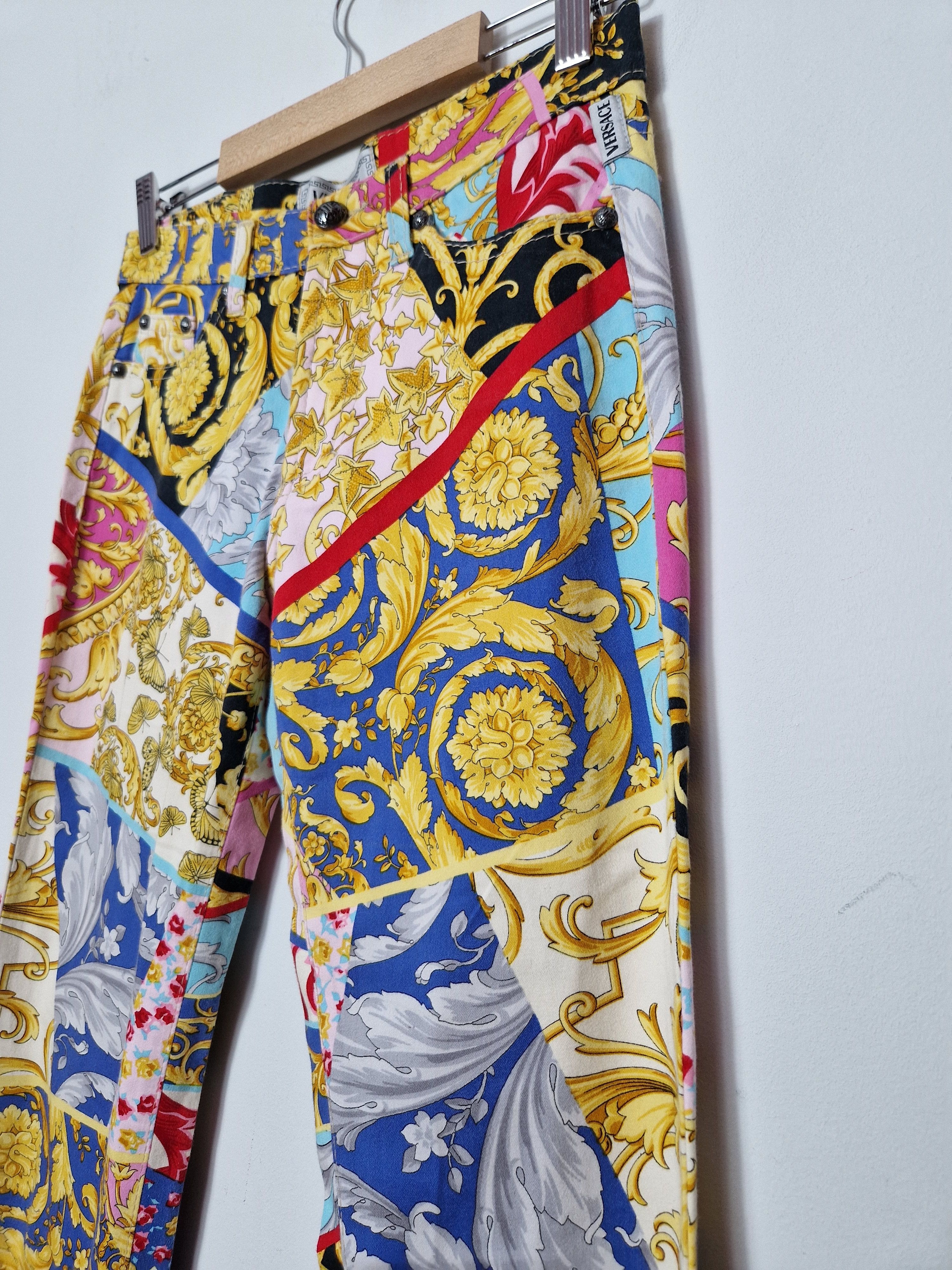 Versace Versace 1990 abstract monogram pants Size 27" / US 4 / IT 40 - 4 Thumbnail