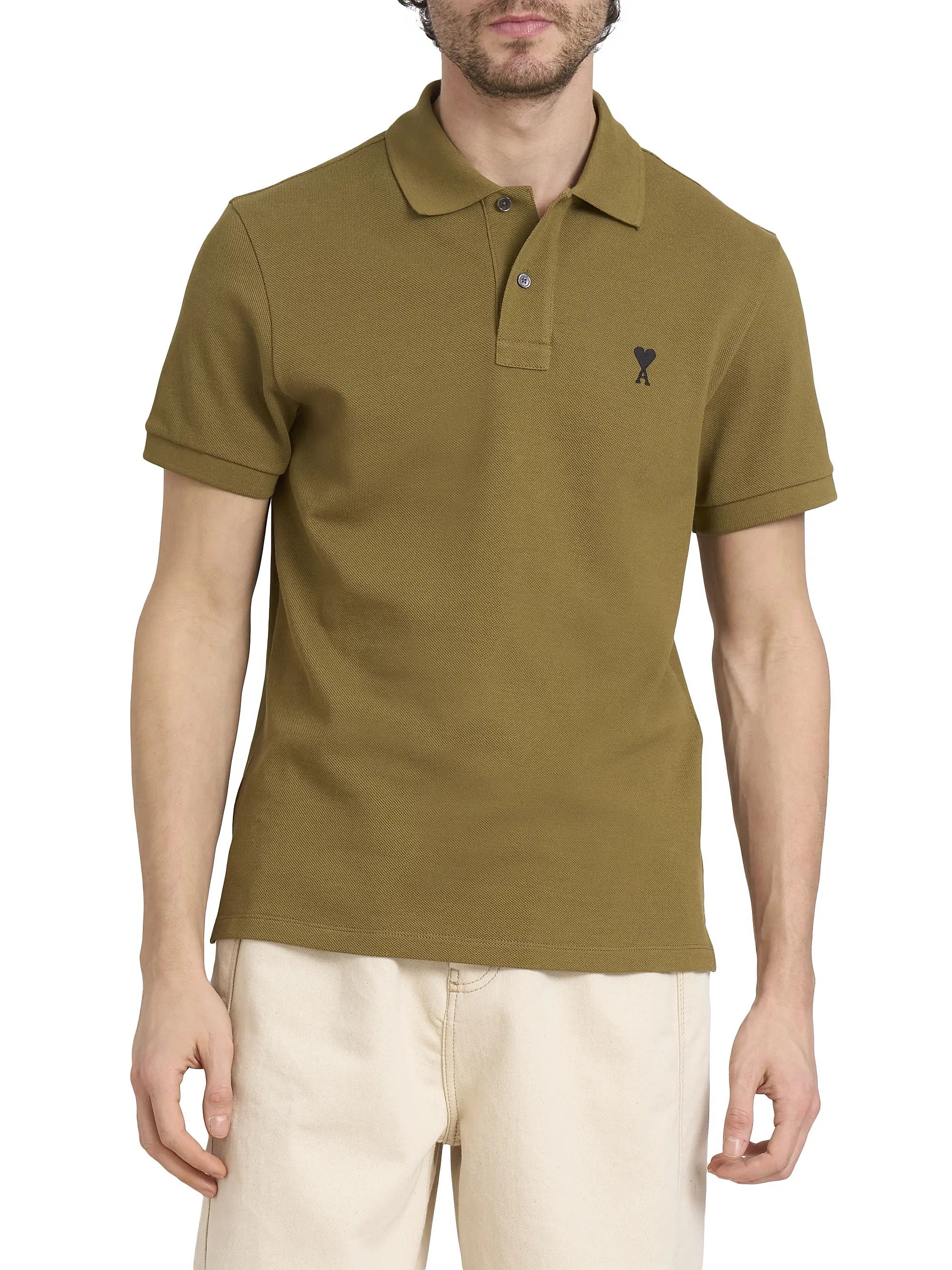 AMI os11x0226 ADC Logo Polo Shirt in Bronze Size US L / EU 52-54 / 3 - 3 Thumbnail