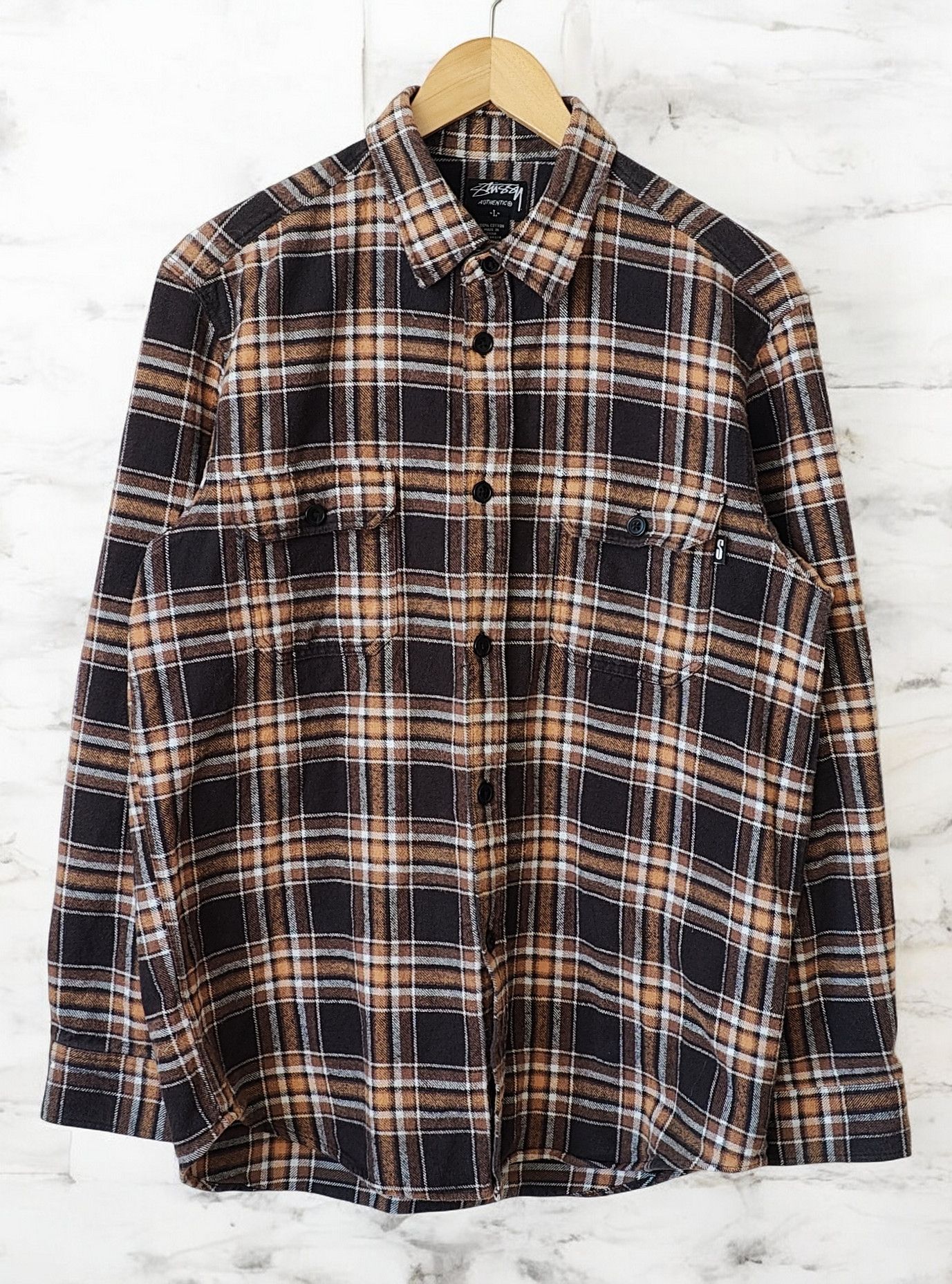 Stussy Stussy Authentic Vintage Checker Flannel Shirt Size US L / EU 52-54 / 3 - 1 Thumbnail