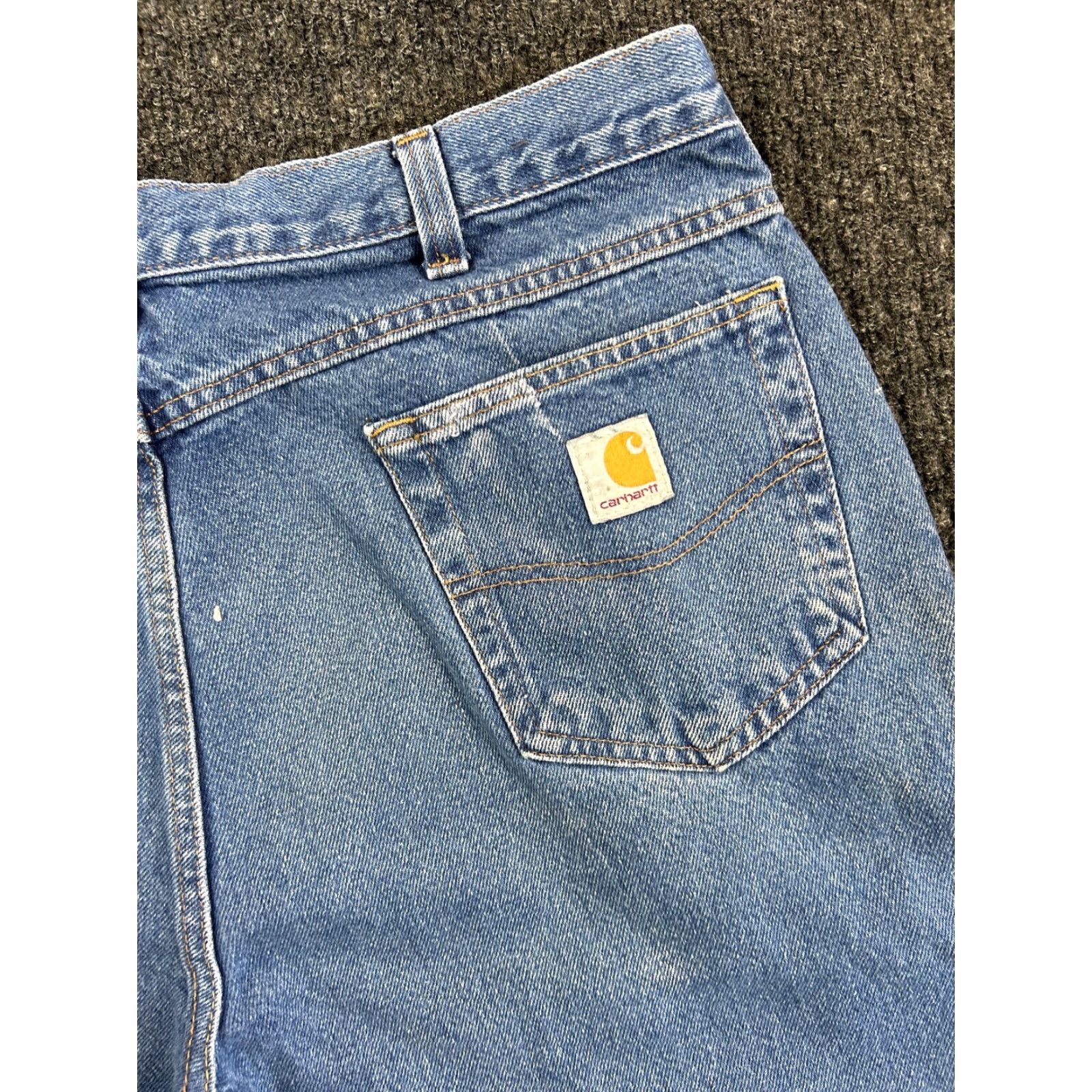 Carhartt VINTAGE Carhartt Jeans Relaxed Fit 38 x 30 Denim Blue 80s 90s Grunge Logo USA Men Jeans Size US 38 / EU 54 - 3 Thumbnail