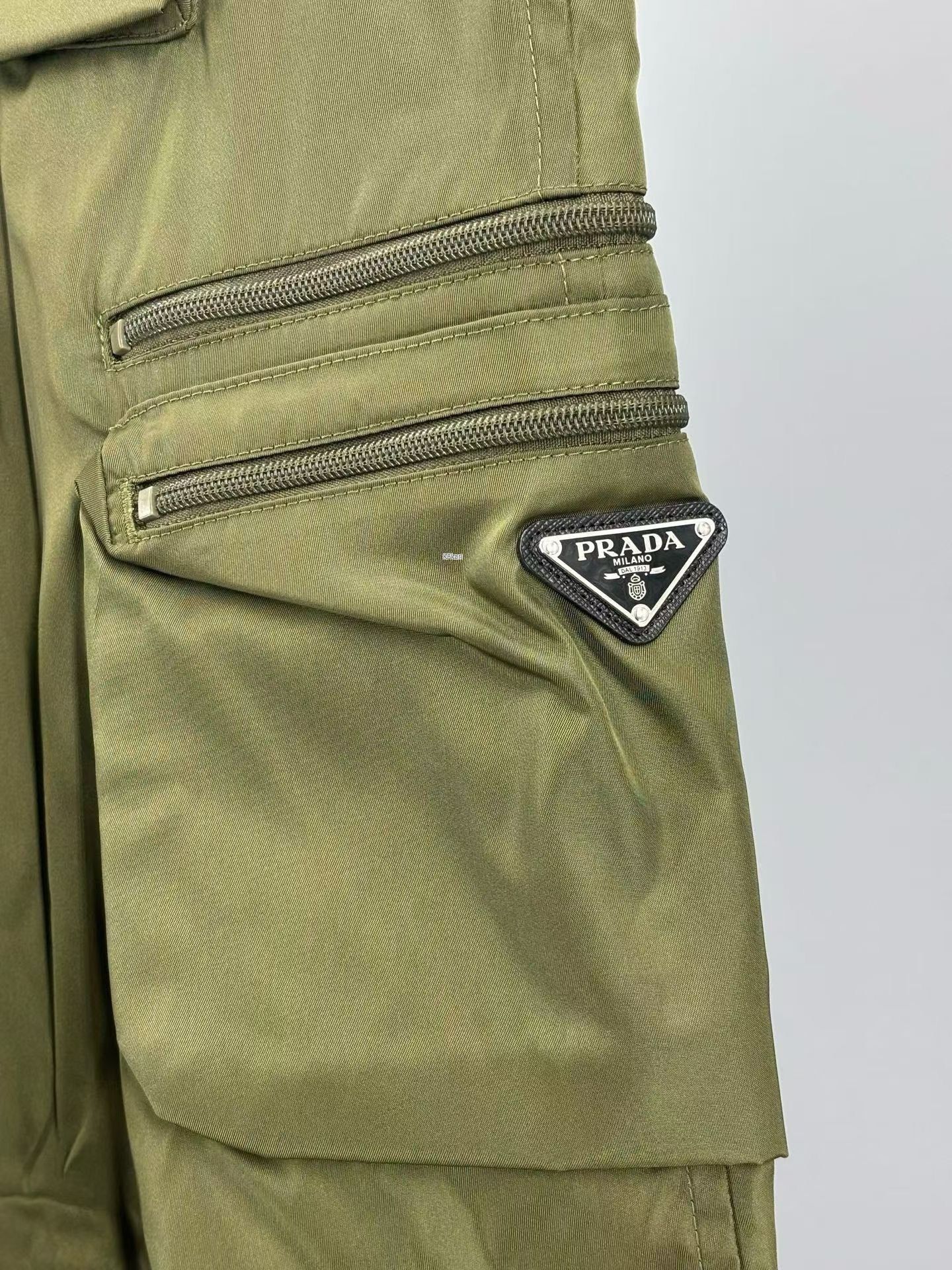 Prada Prada Military Green Triangle Logo Cargo Pants Size US 38 / EU 54 - 3 Thumbnail