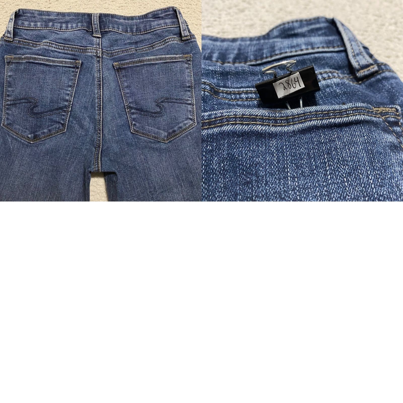 Silver Jeans Co. Silver Jeans Womens Jeans Skinny Low Rise Dark Wash Blue Denim 28 Suki 5-Pocket Womens Size 42" / US 20 - 9 Thumbnail