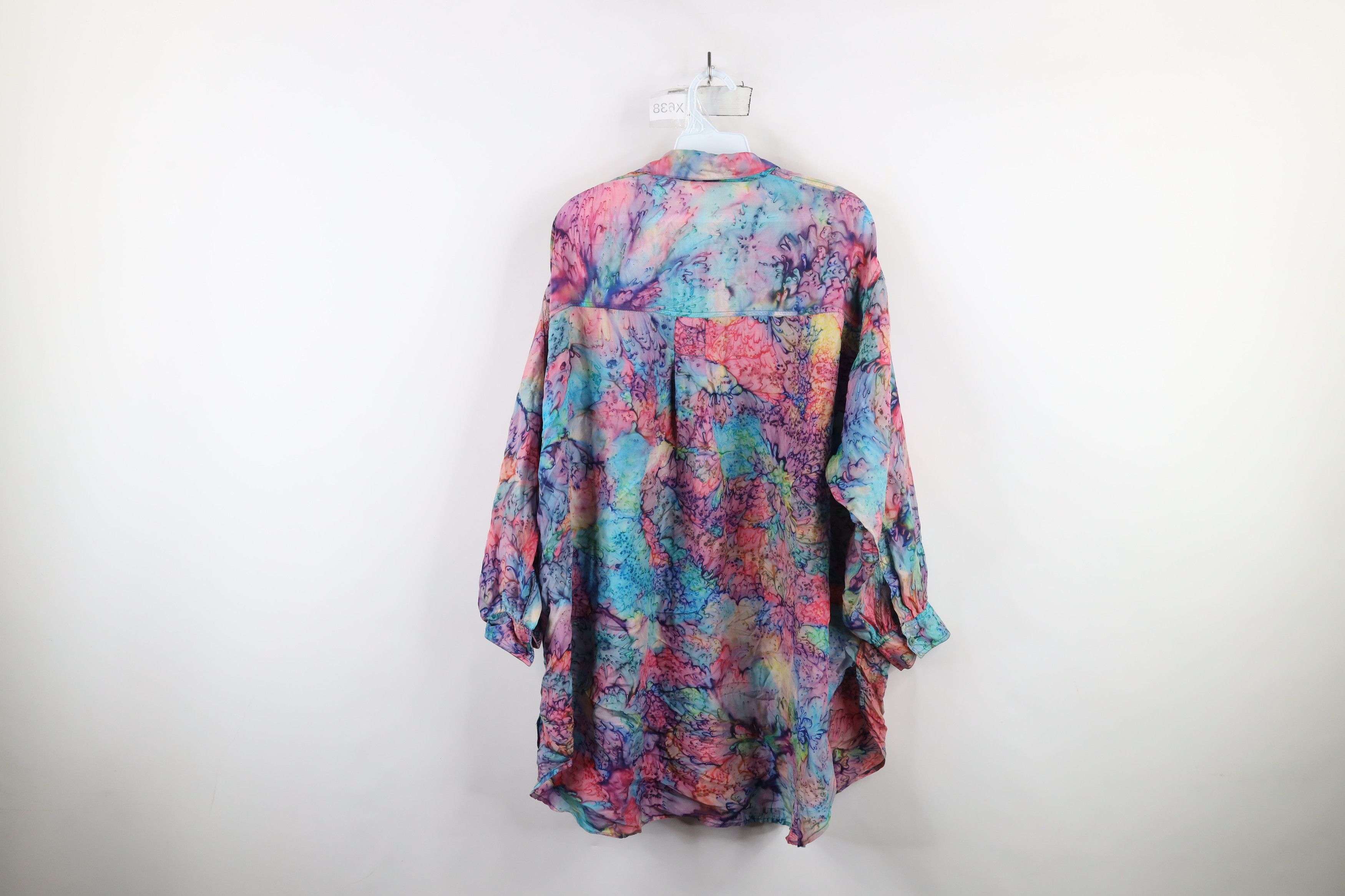 Vintage Vintage 80s 90s Streetwear Silk Rainbow Baggy Button Shirt Size M / US 6-8 / IT 42-44 - 13 Thumbnail