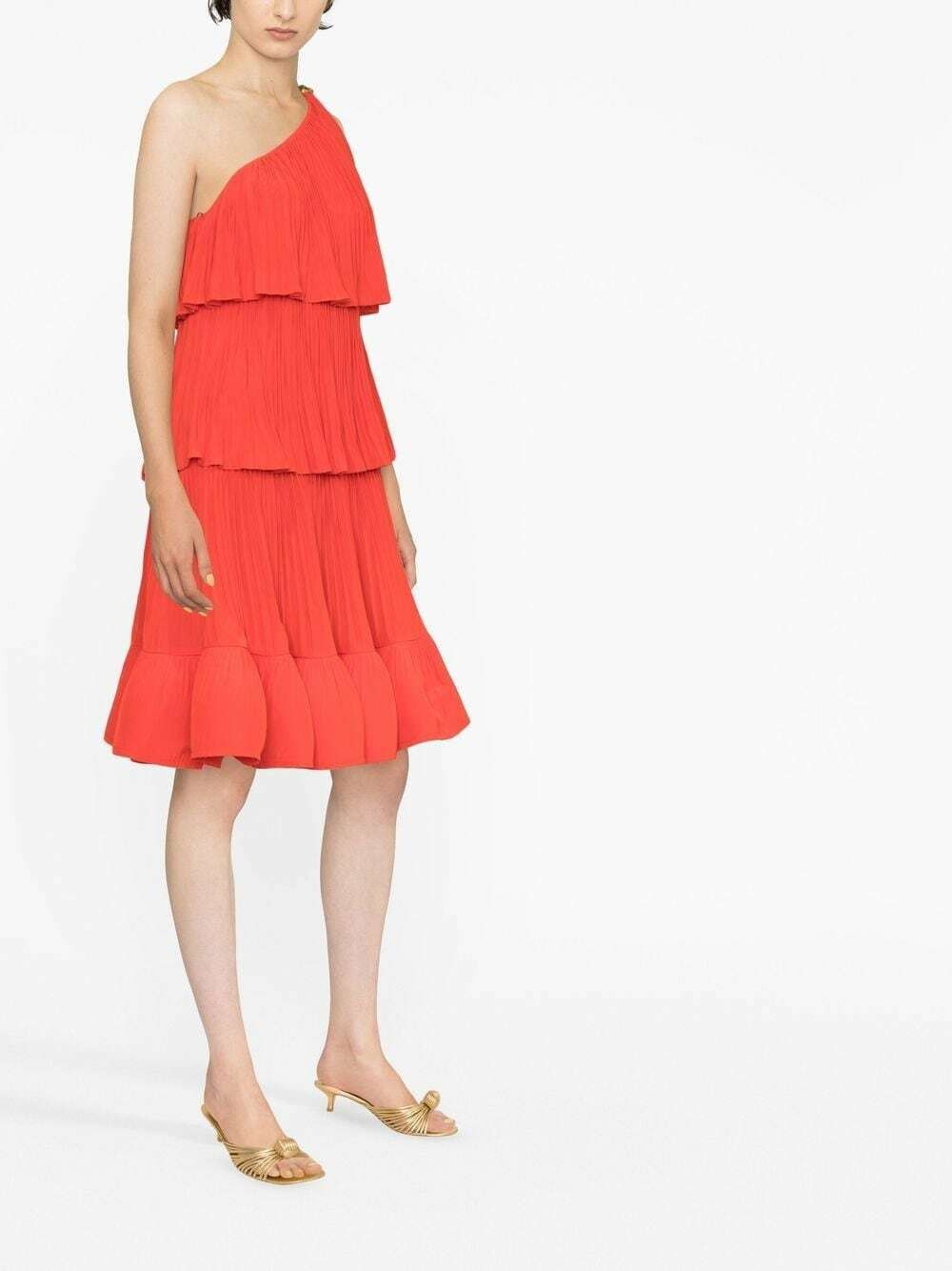 Lanvin o1y0326 Mini Dress in Red Size S / US 4 / IT 40 - 4 Thumbnail