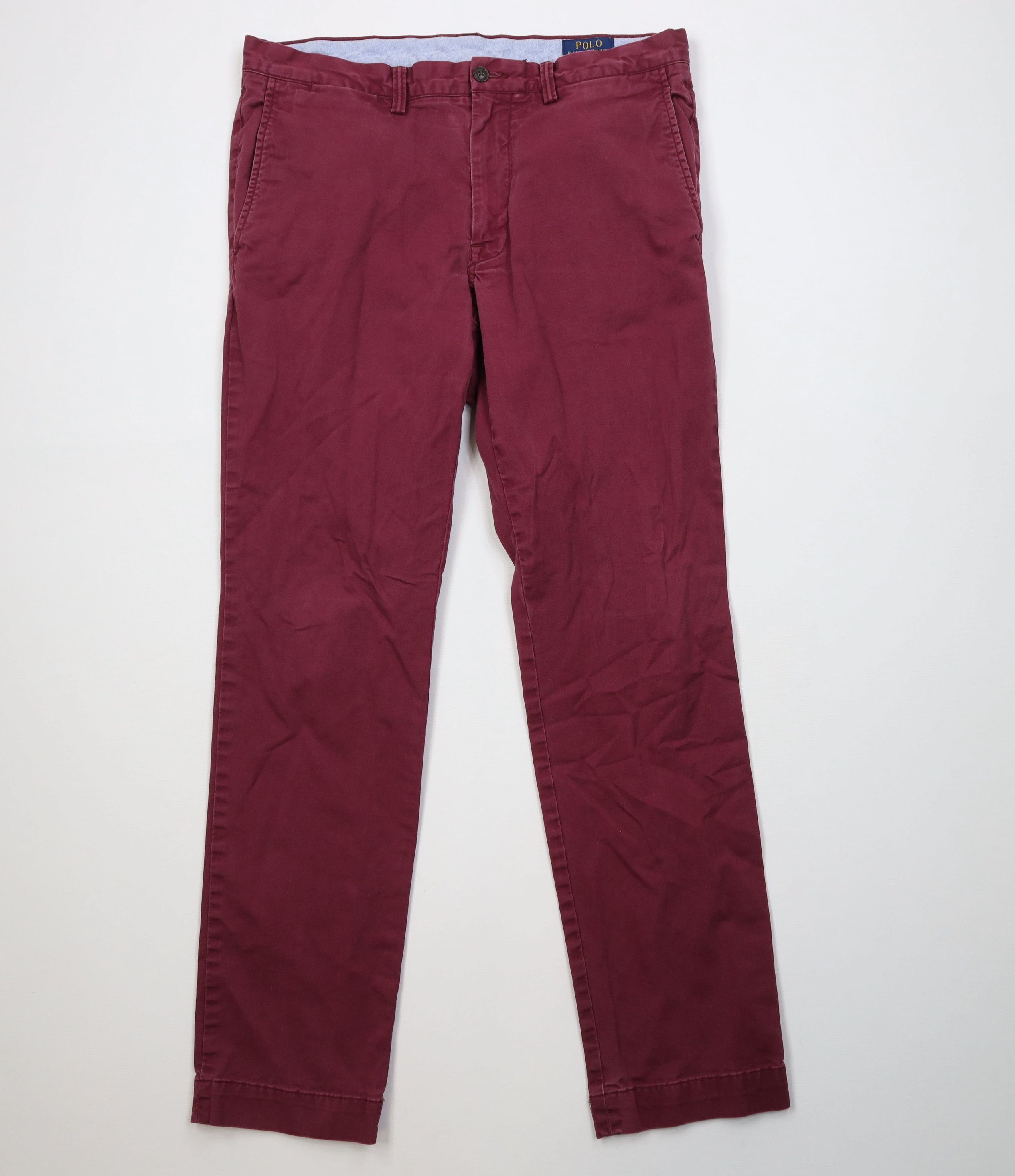 Polo Ralph Lauren Vintage Y2K Ralph Lauren Stretch Slim Fit Chino Pants Maroon Size US 34 / EU 50 - 1 Thumbnail