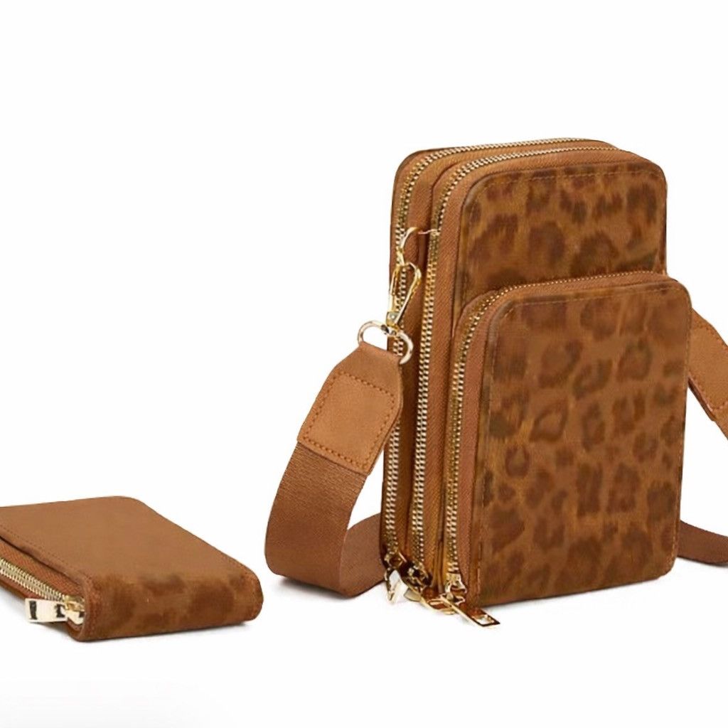 Other Leopard Print Crossbody Phone Bag with Matching Wallet Size ONE SIZE - 2 Thumbnail
