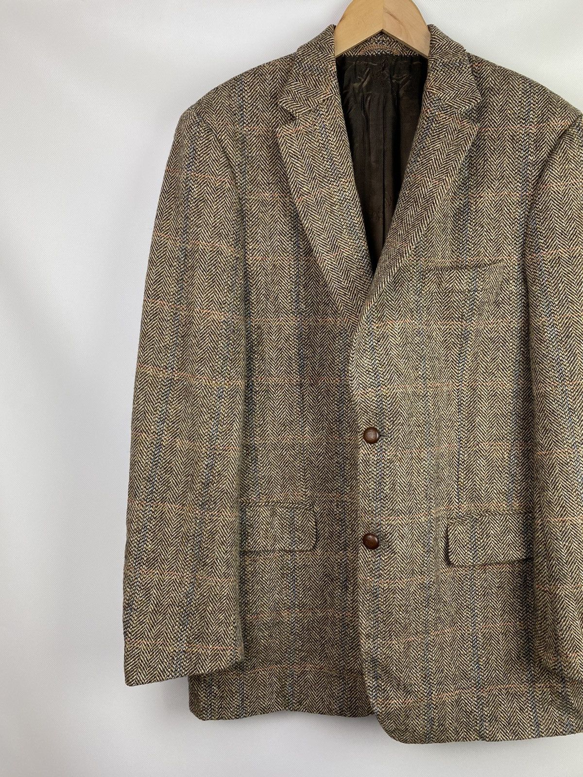 Harris Tweed Barutti Harris Tweed Herringbone wool blazer jacket Size 44R - 2 Thumbnail