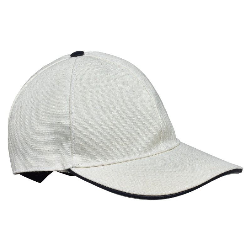 image of Gucci Canvas Leather Baseball Cap in White, Women's