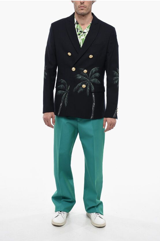 Palm Angels o1y0325 Logo Blazer in Black Size US M / EU 48-50 / 2 - 4 Thumbnail