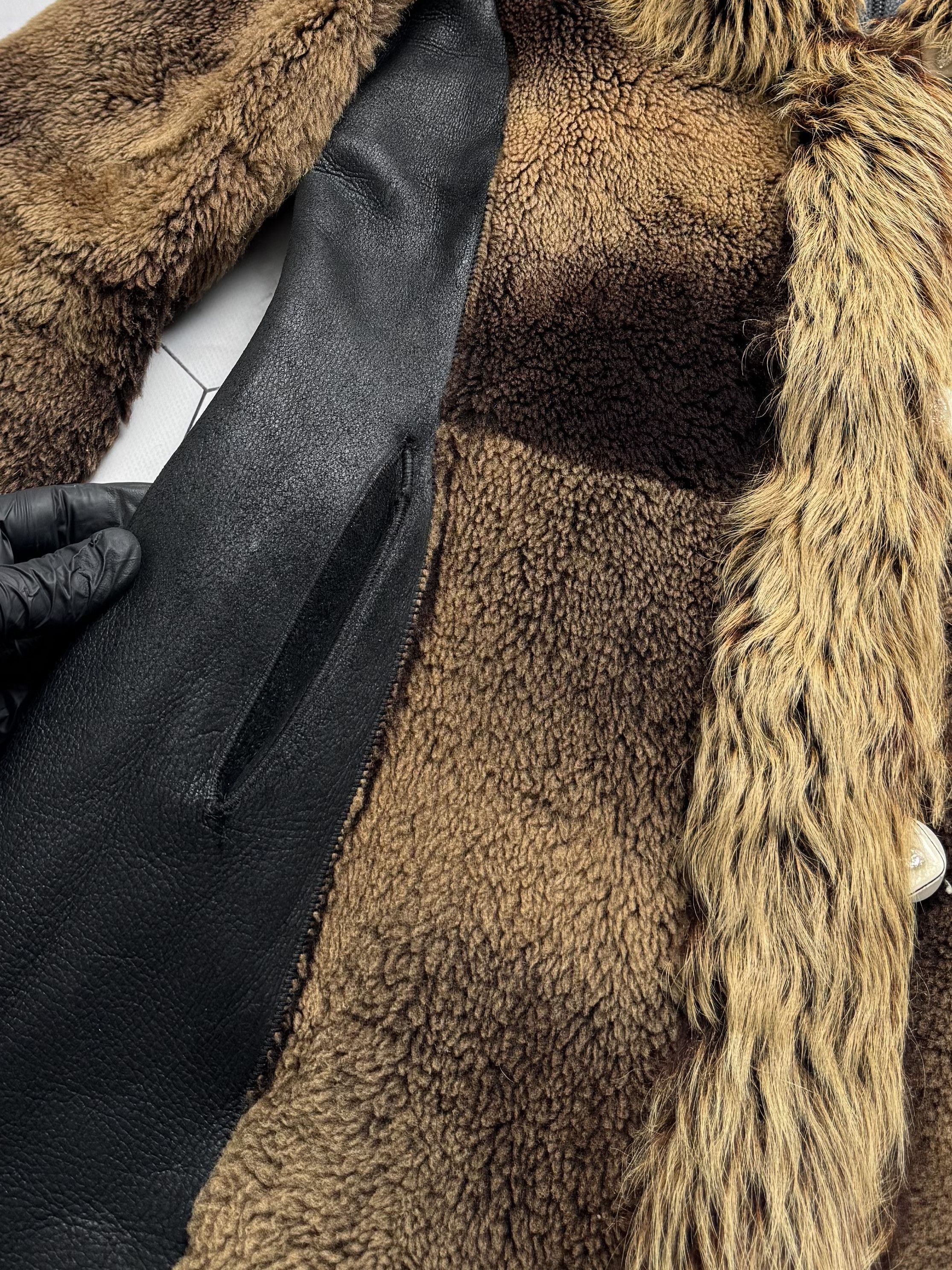 Vintage Vintage Real Sheepskin Hooded Coat (B550)E2D15 Size M / US 6-8 / IT 42-44 - 7 Thumbnail