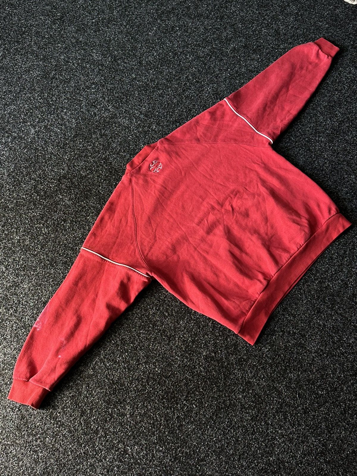 Adidas × Vintage ❗️Vintage 90s Adidas Red CENTRAL LOGO Sweatshirt Y2K sk8 Size US L / EU 52-54 / 3 - 7 Thumbnail
