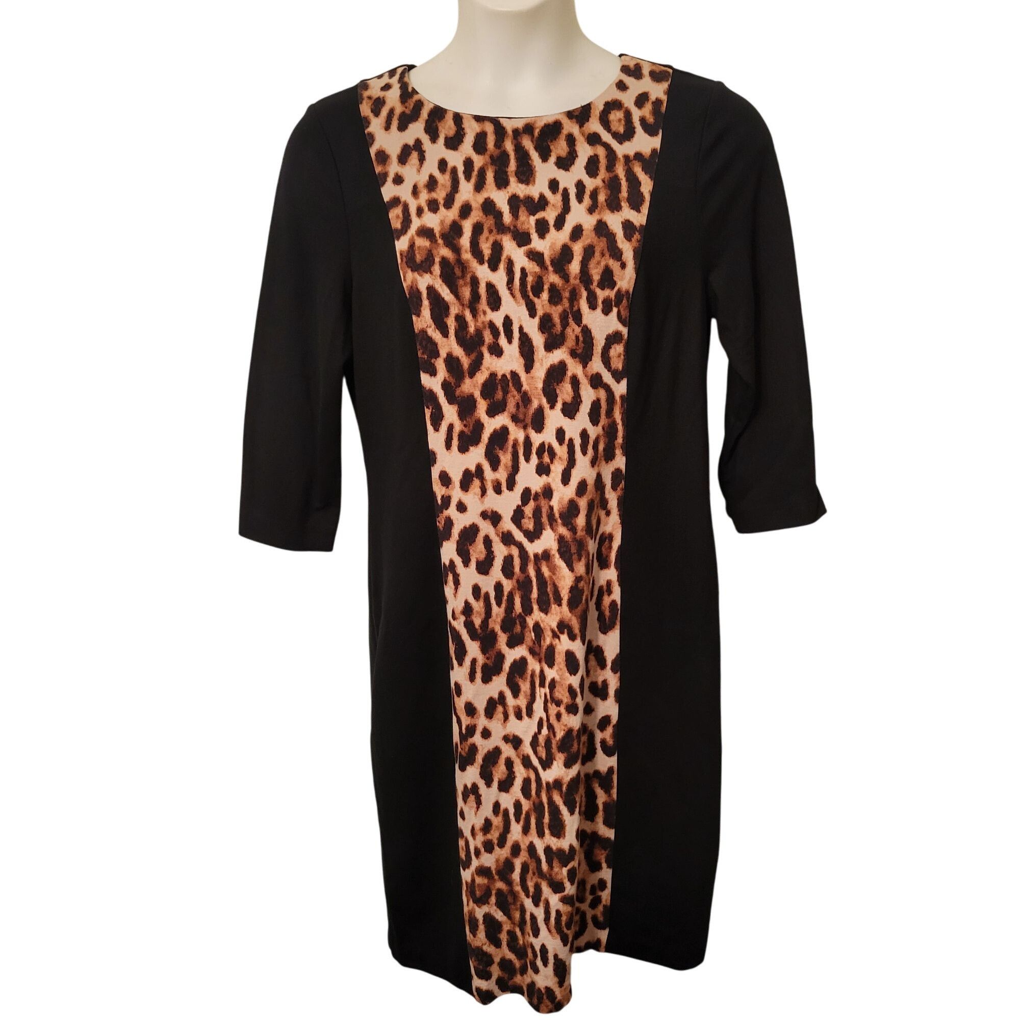 Chicos Chicos So Slimming 2 Leopard Print Panel Dress Built in Shap Size L / US 10 / IT 46 - 1 Thumbnail