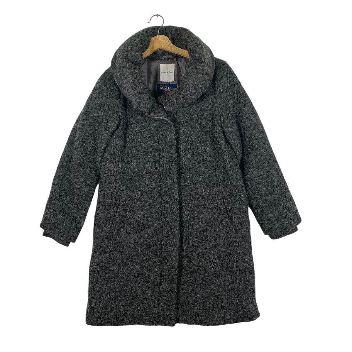 Max Mara Bliss Point Grey Wool Coat, Manifattura Mac & Co. Italy, Size M / US 6-8 / IT 42-44 - 1 Thumbnail