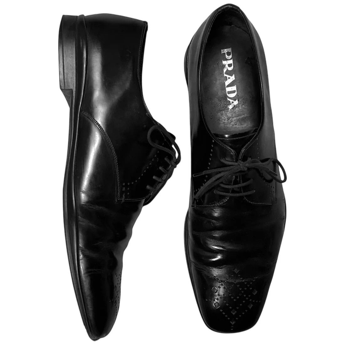 Prada Prada Perforated Square Toe Derbies Size US 8 / EU 41 - 2 Thumbnail