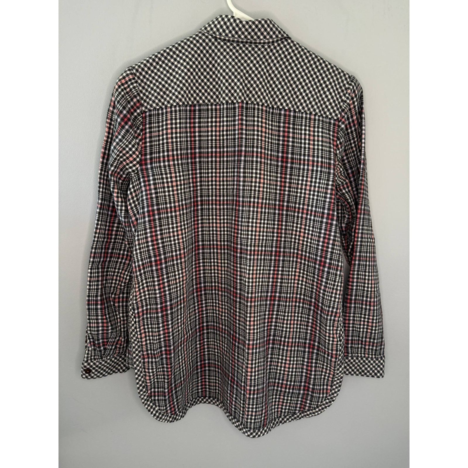 Other J. Jill Gingham Plaid Flannel Button-Up Shirt Black/White S Size S / US 4 / IT 40 - 4 Thumbnail