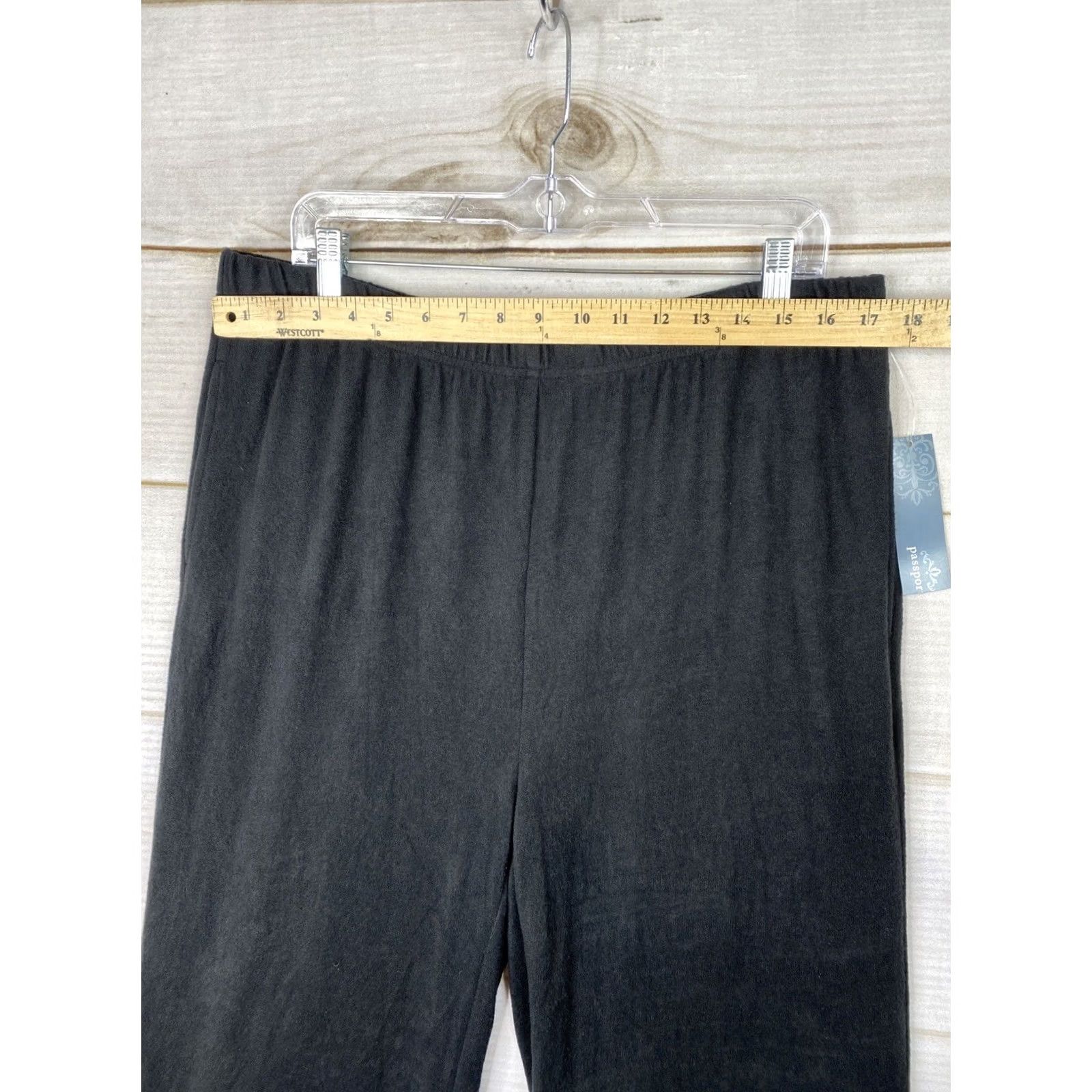 Vintage Passport Pants Womens XL 18-20 Black Soft Fleece Lightweight Stretch Pull On NWT Size 40" / US 18 - 3 Thumbnail