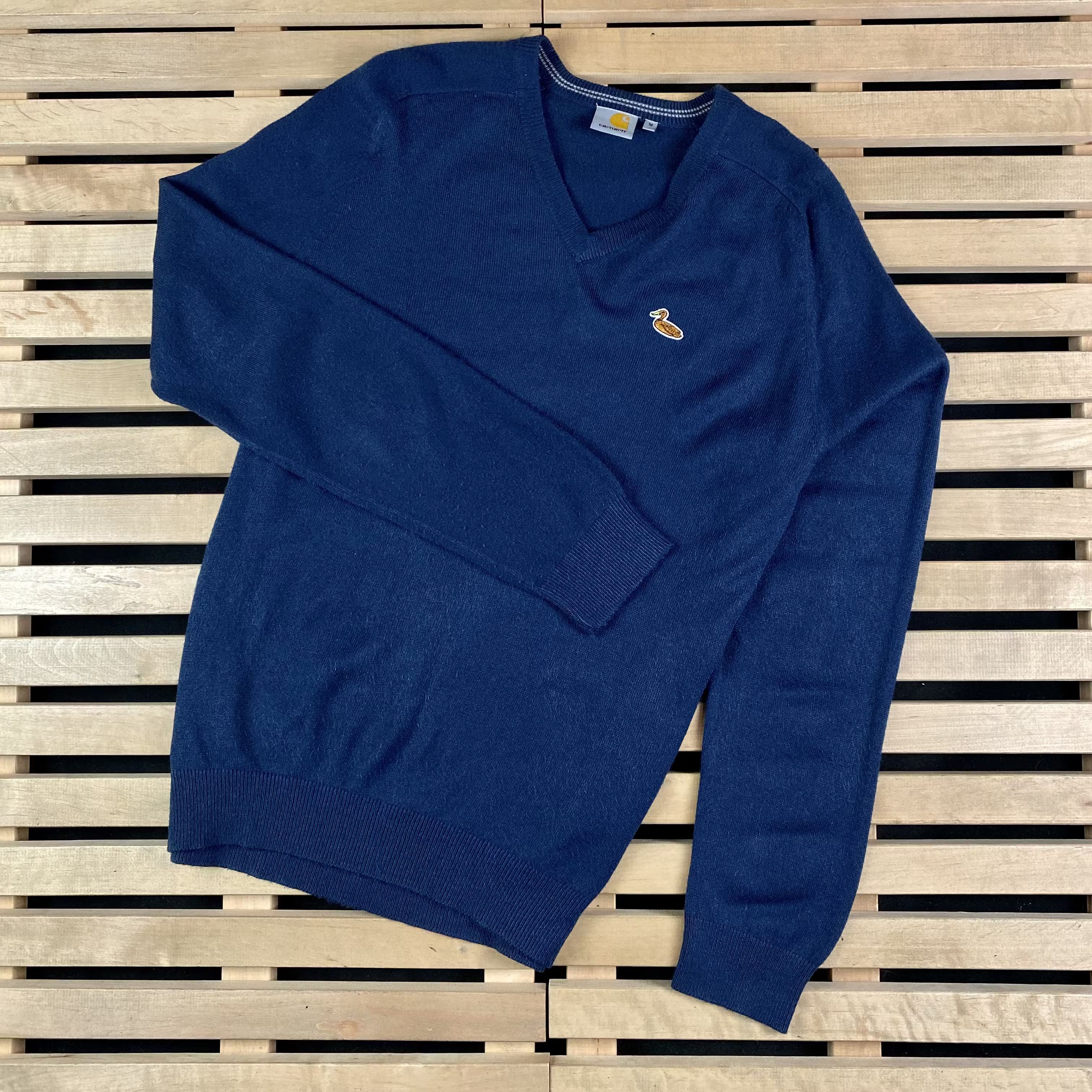 Carhartt × Carhartt Wip Mens Carhartt Duck V-Neck Sweater Vintage Size M Size US M / EU 48-50 / 2 - 1 Thumbnail
