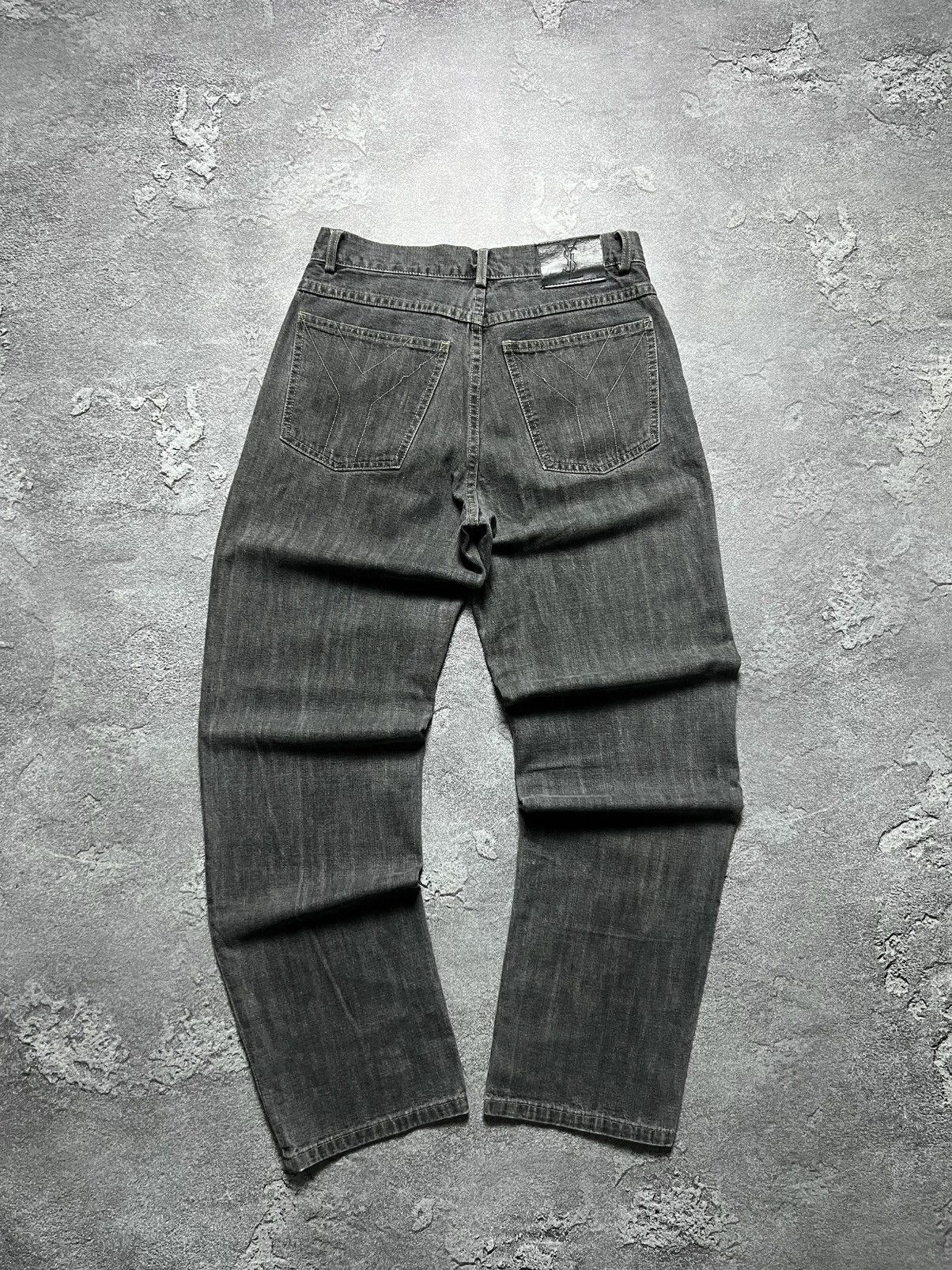 Vintage Yves Saint Lauren Jeans Pants Big Logo Y2K Old Money