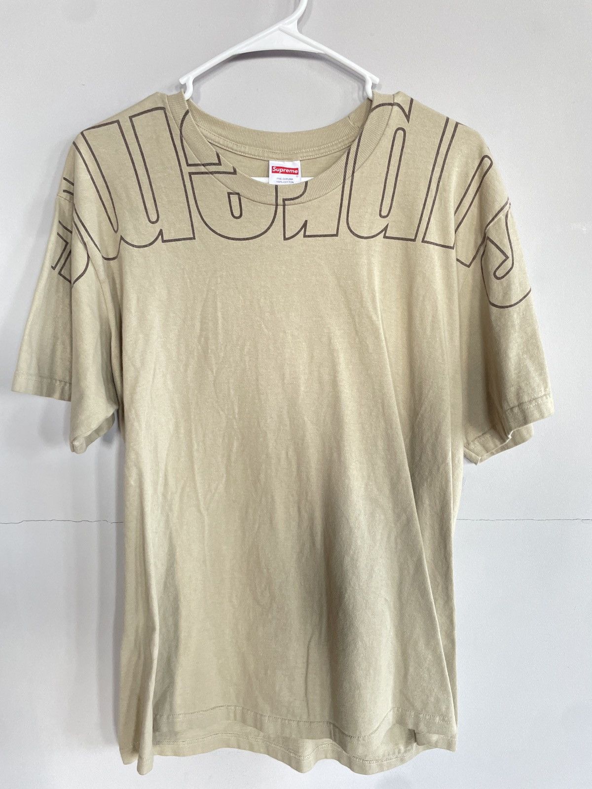 Supreme Supreme Shoulder Logo Tee Beige/Brown Size US L / EU 52-54 / 3 - 1 Thumbnail