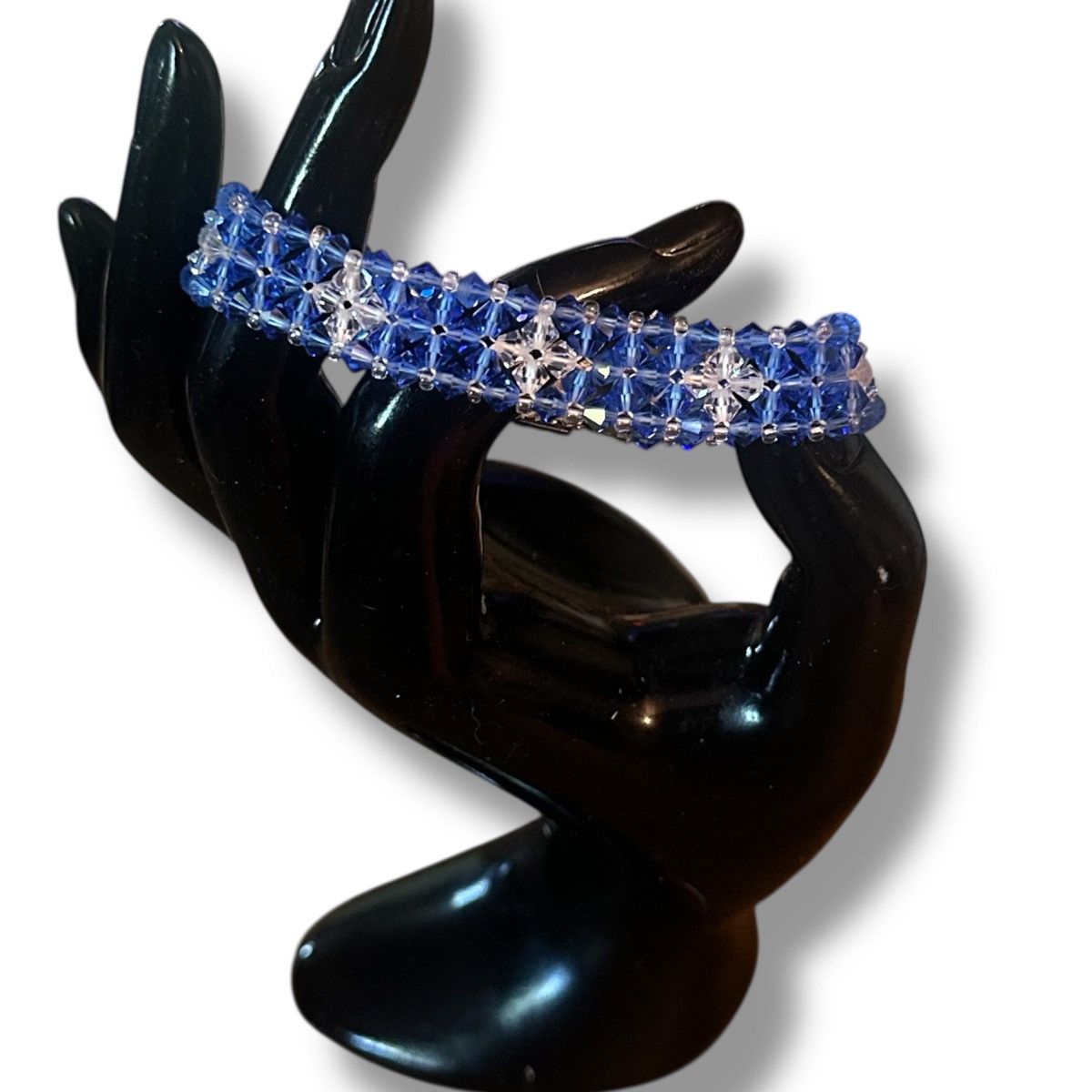 Other Blue crystal bead woven lattice bracelet Size ONE SIZE - 2 Thumbnail